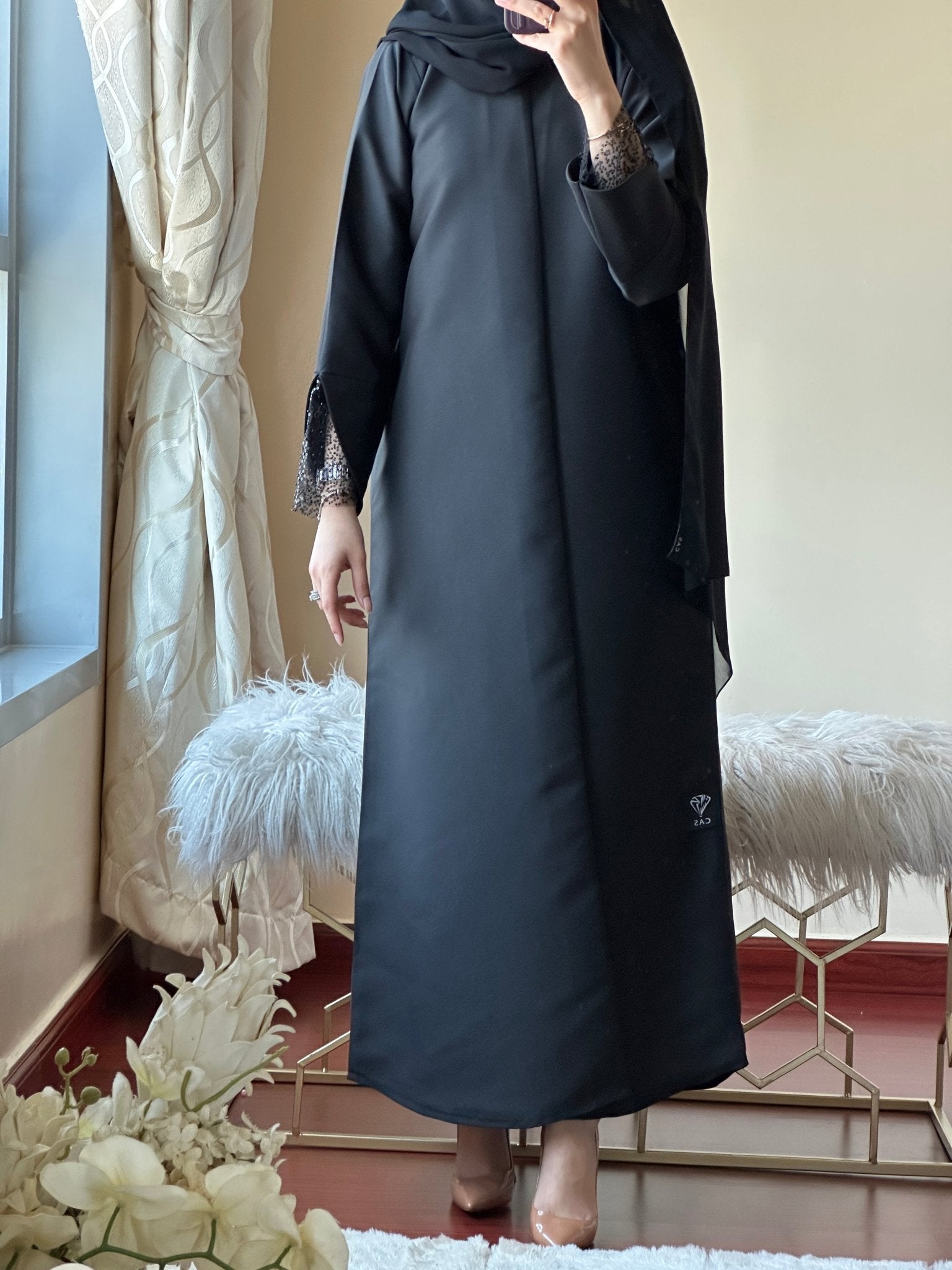 C - Black - Work - Abaya - Set - 133