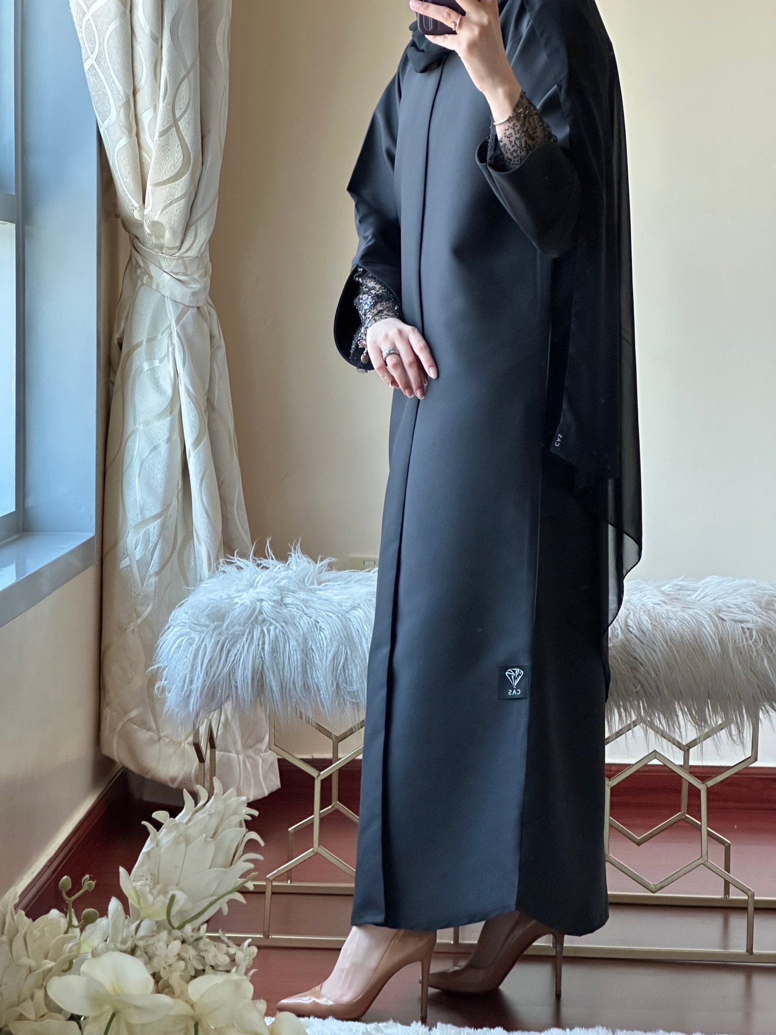 C - Black - Work - Abaya - Set - 133