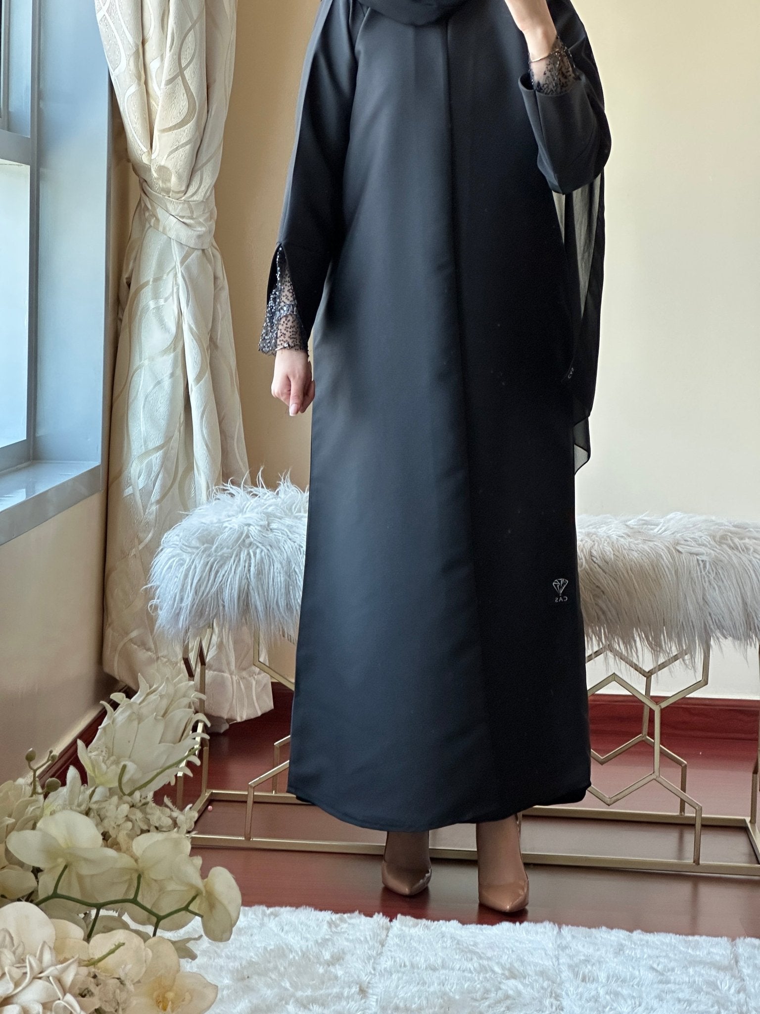 C - Black - Work - Abaya - Set - 133