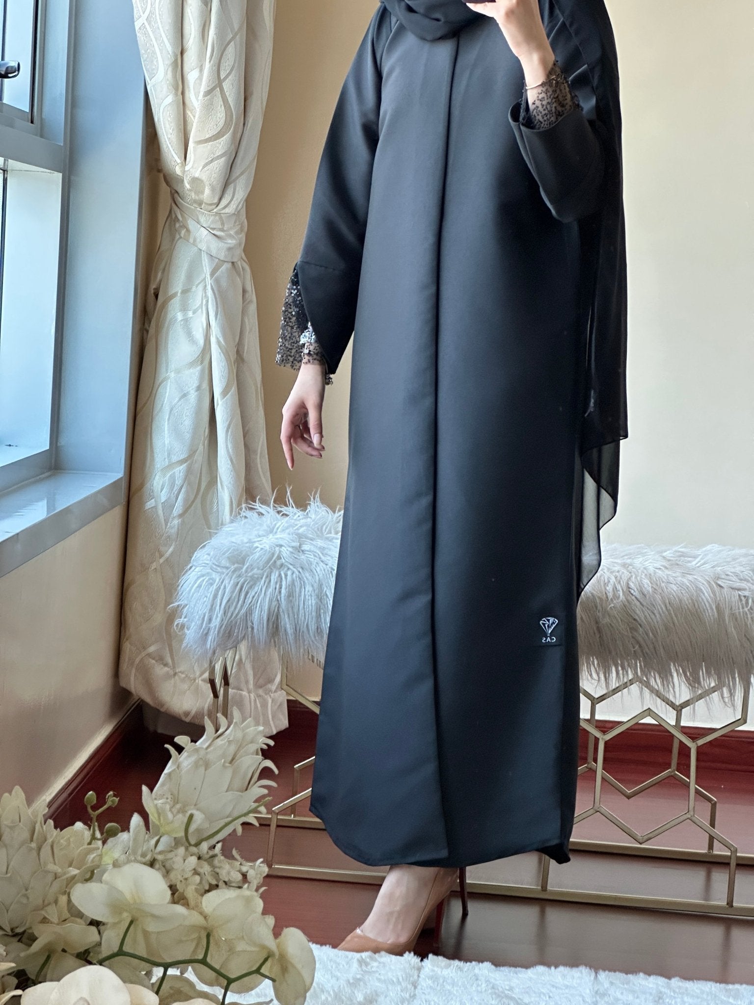 C - Black - Work - Abaya - Set - 133