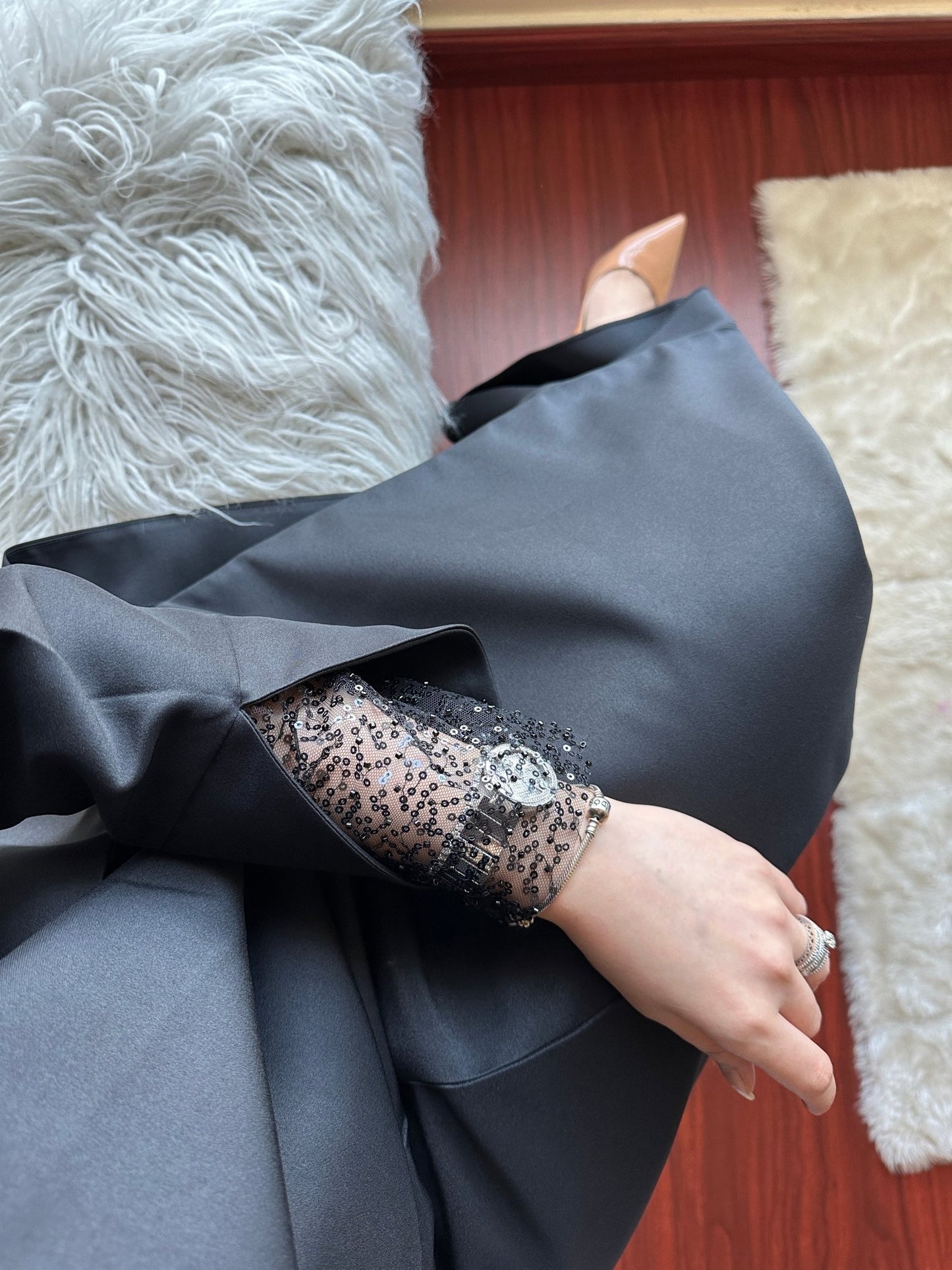 C - Black - Work - Abaya - Set - 133