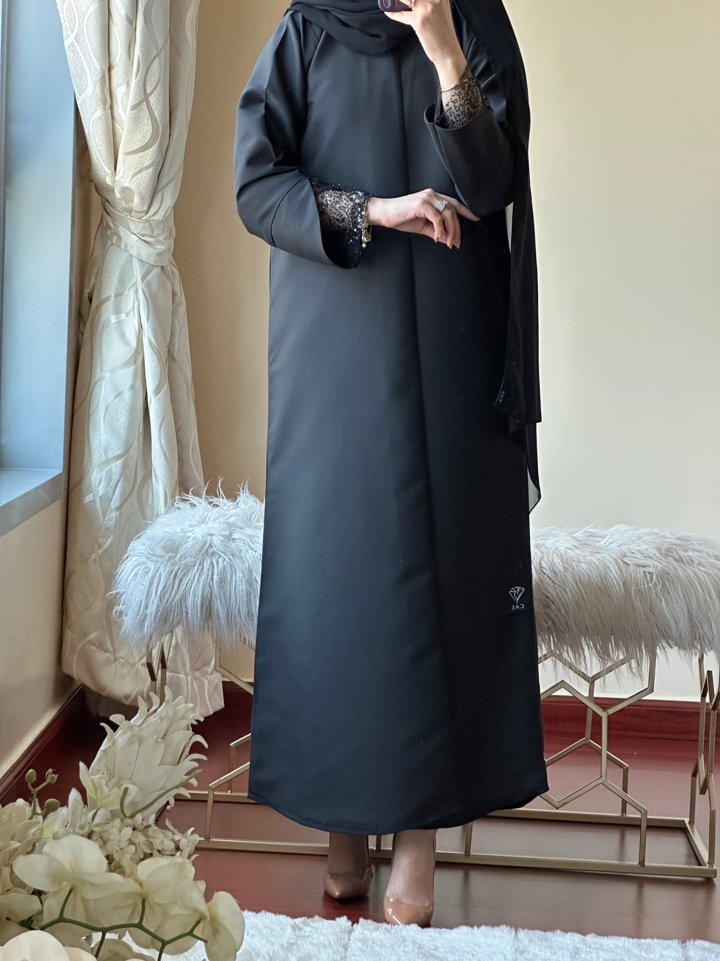 C - Black - Work - Abaya - Set - 133