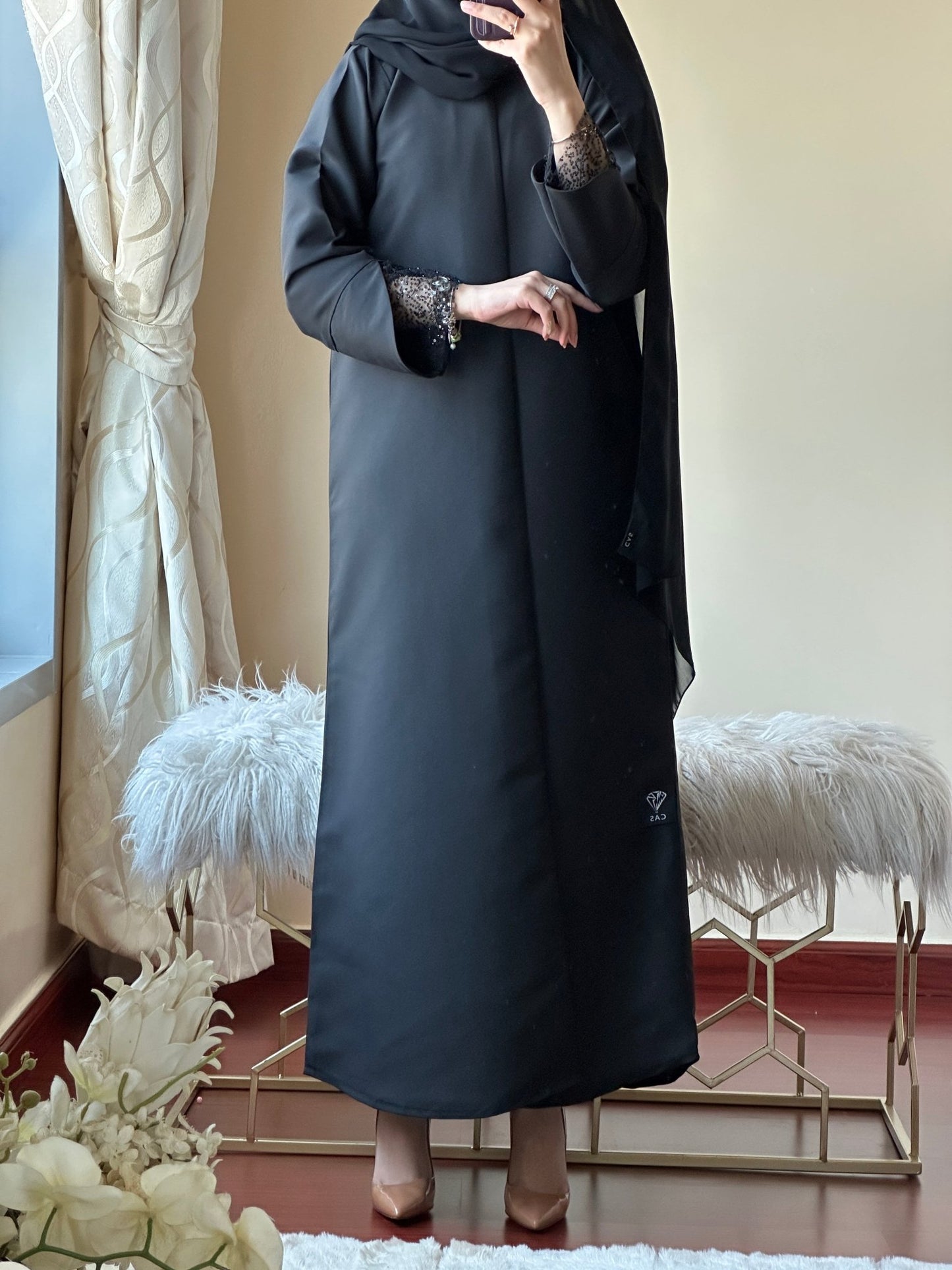 C - Black - Work - Abaya - Set - 133