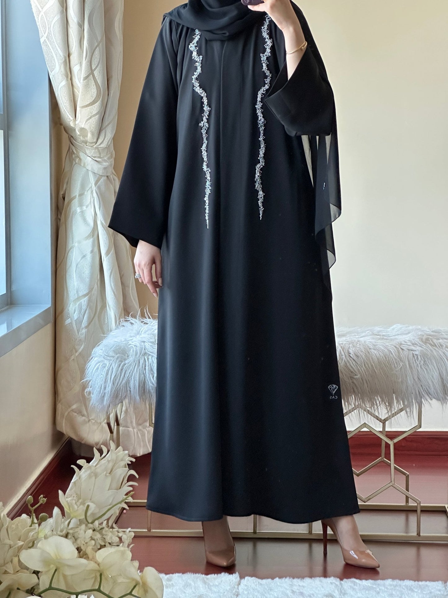 C - Black - Work - Abaya - Set - 134