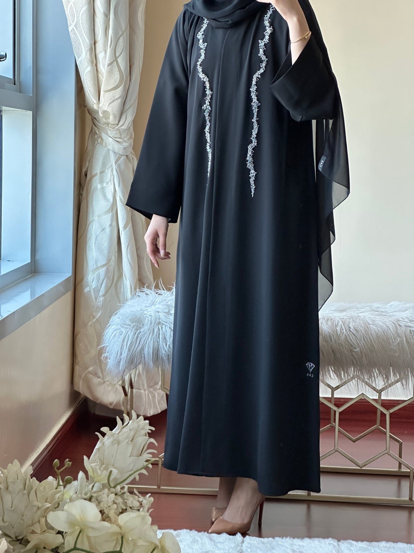 C - Black - Work - Abaya - Set - 134