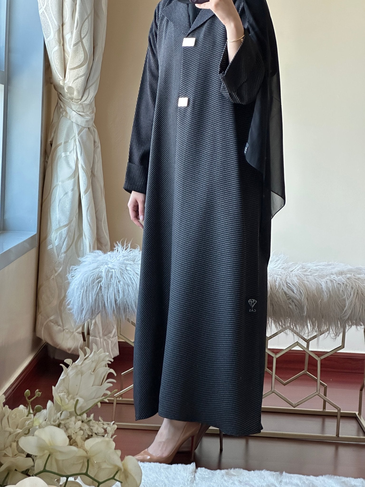 C - Black - Work - Abaya - Set - 136