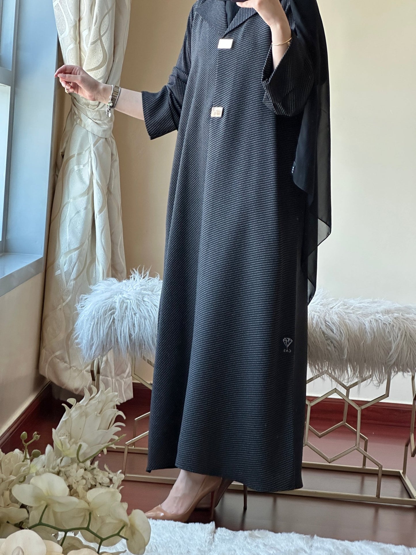 C - Black - Work - Abaya - Set - 136