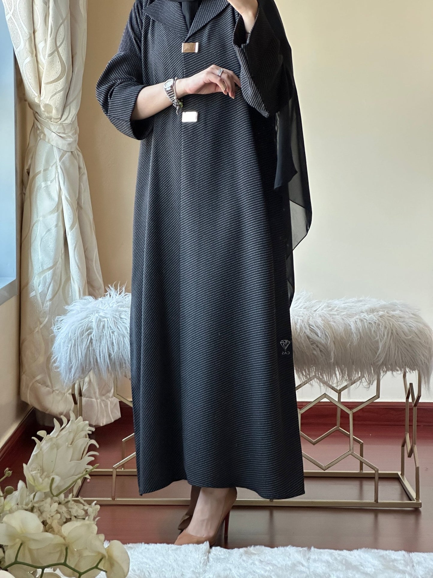 C - Black - Work - Abaya - Set - 136