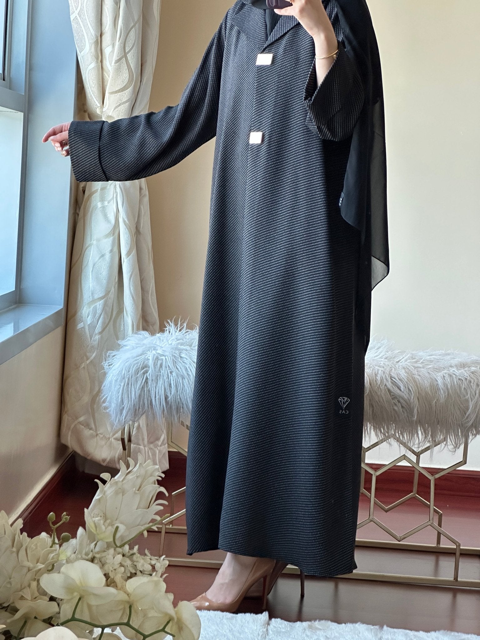 C - Black - Work - Abaya - Set - 136