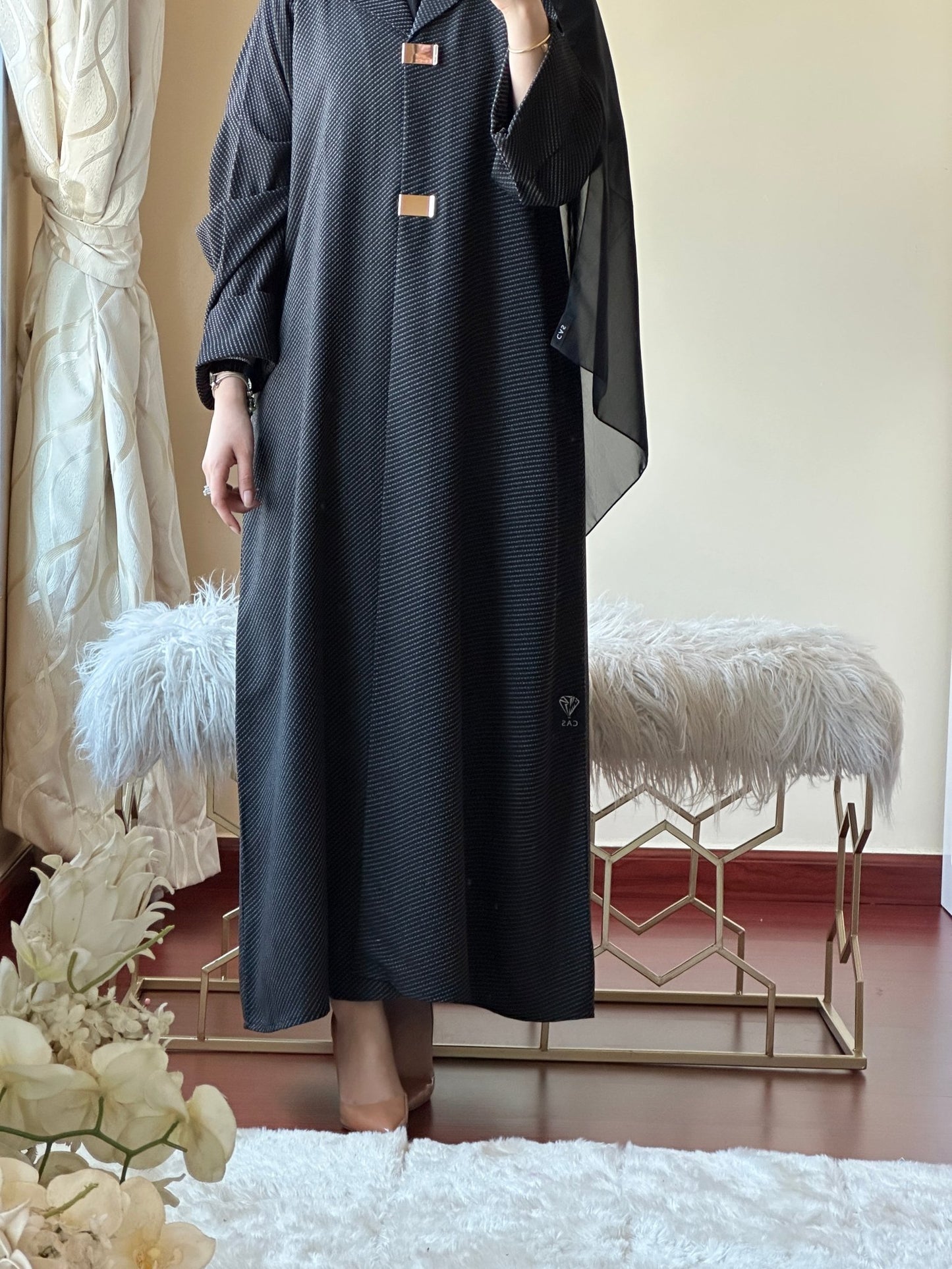 C - Black - Work - Abaya - Set - 136