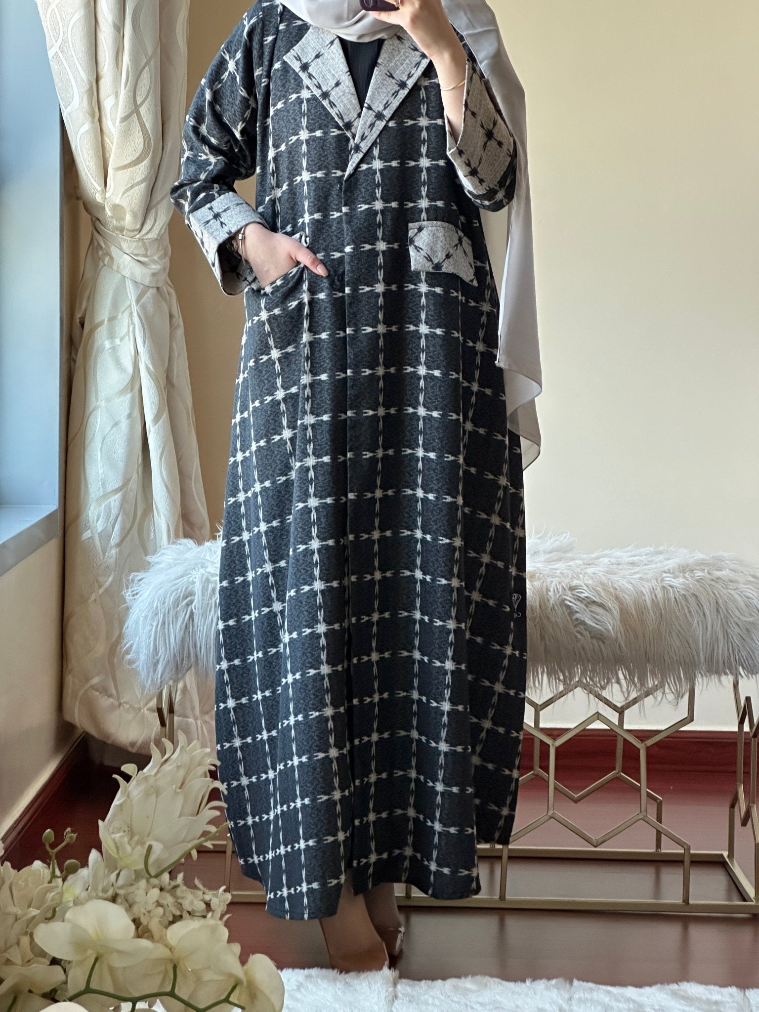 C - Black - Work - Abaya - Set - 137