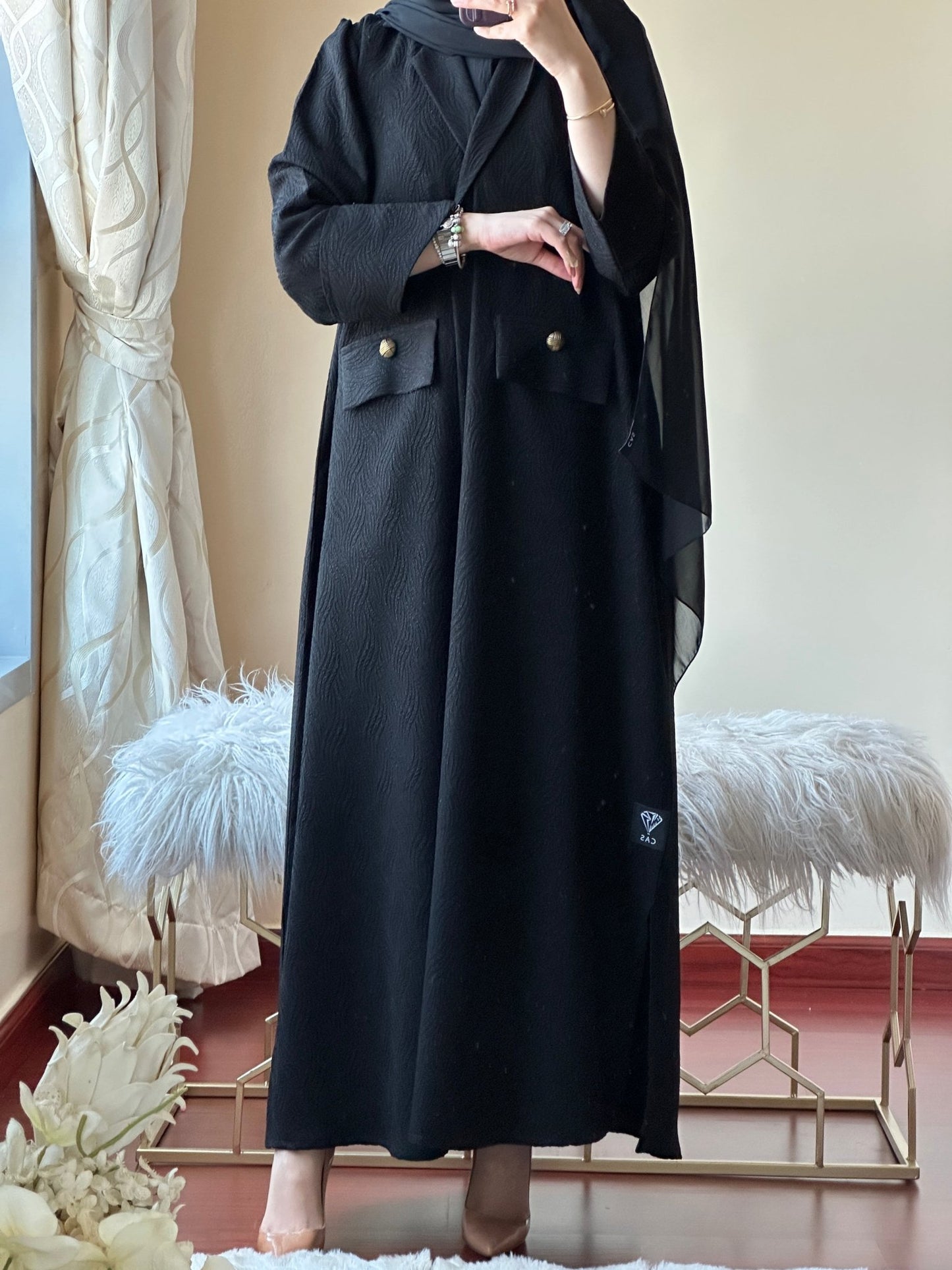 C - Black - Work - Abaya - Set - 141