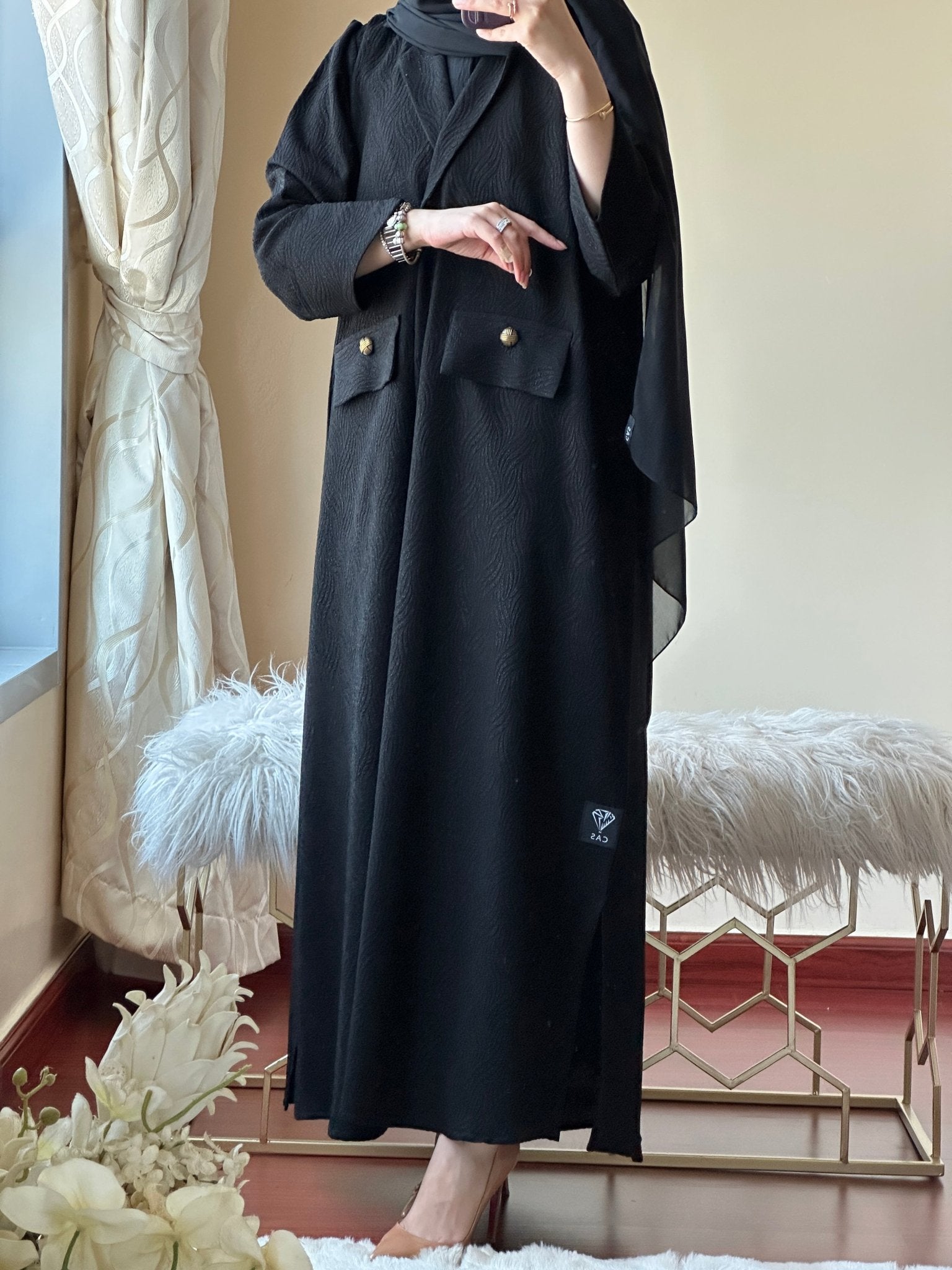 C - Black - Work - Abaya - Set - 141