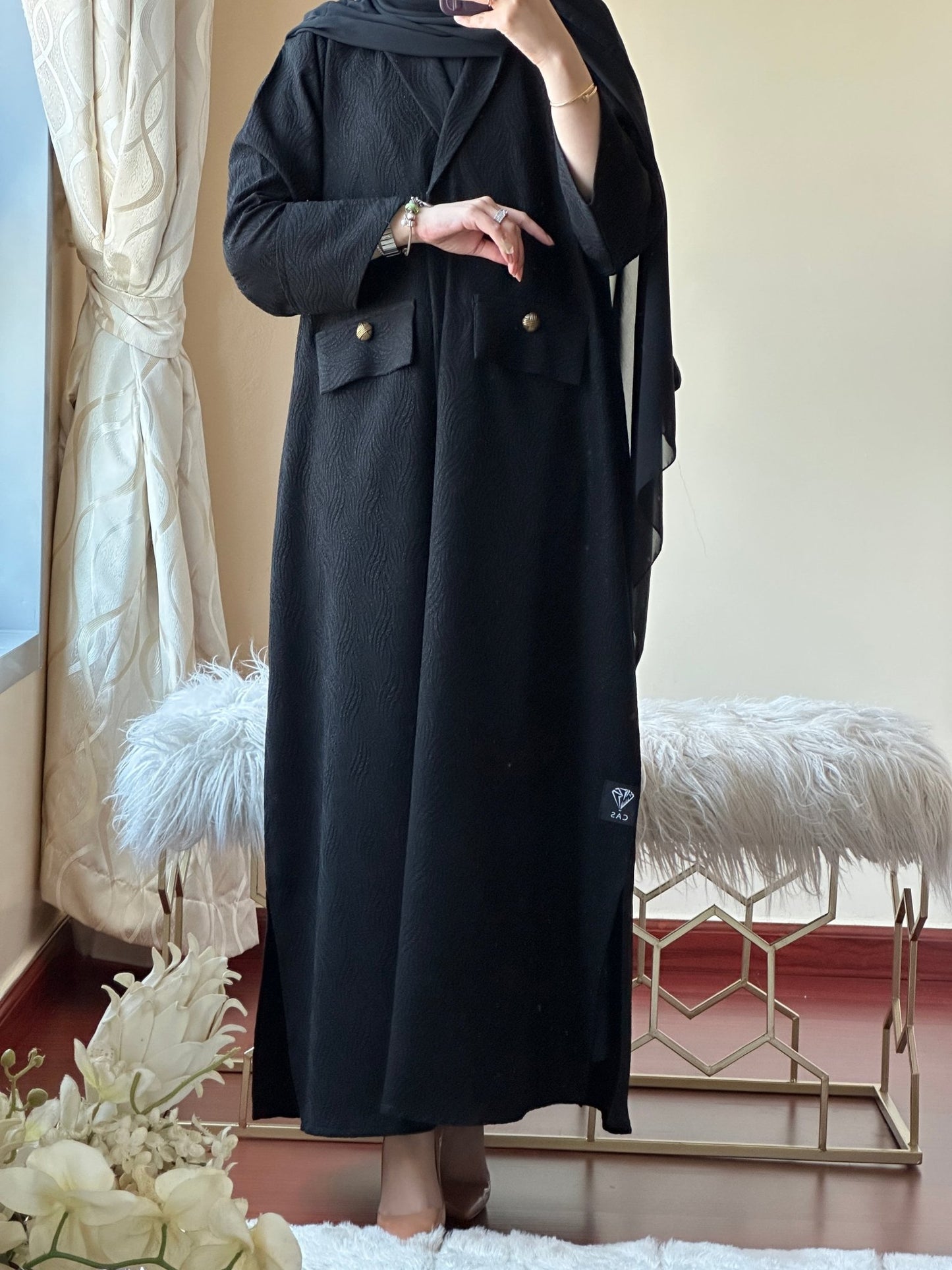 C - Black - Work - Abaya - Set - 141