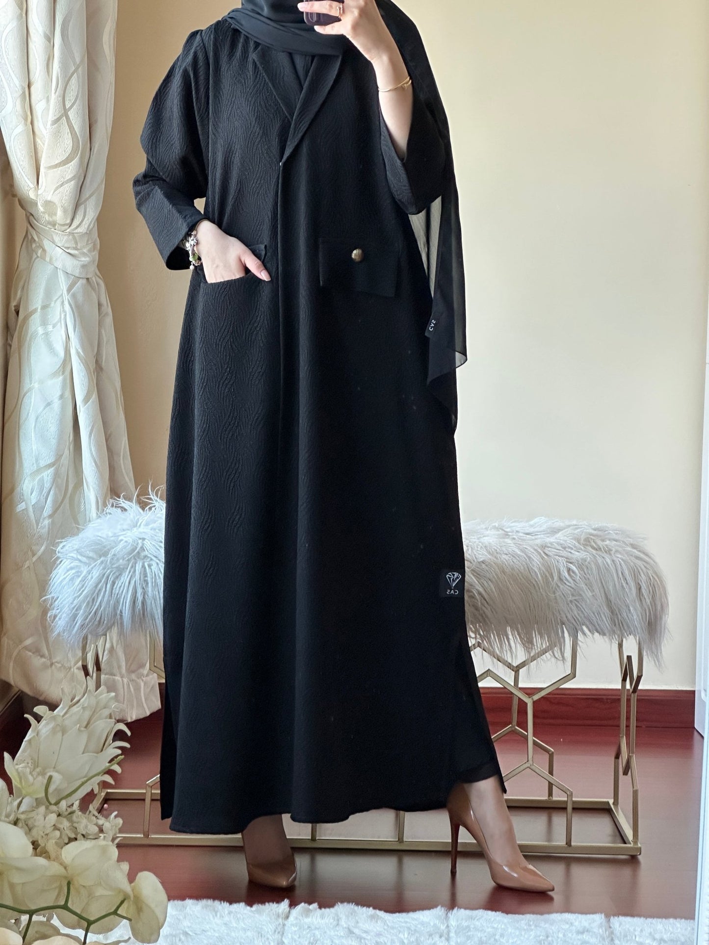 C - Black - Work - Abaya - Set - 141