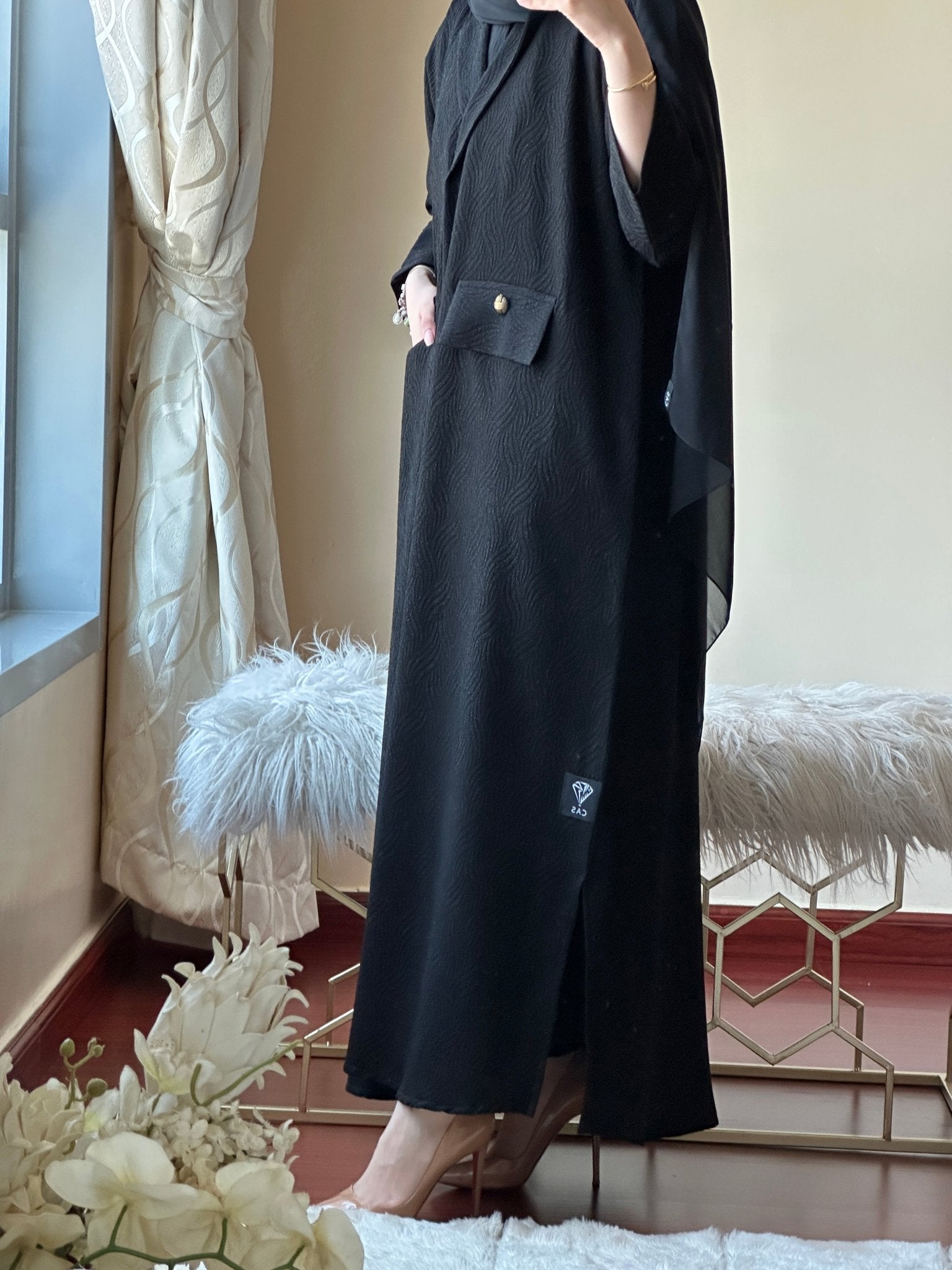 C - Black - Work - Abaya - Set - 141