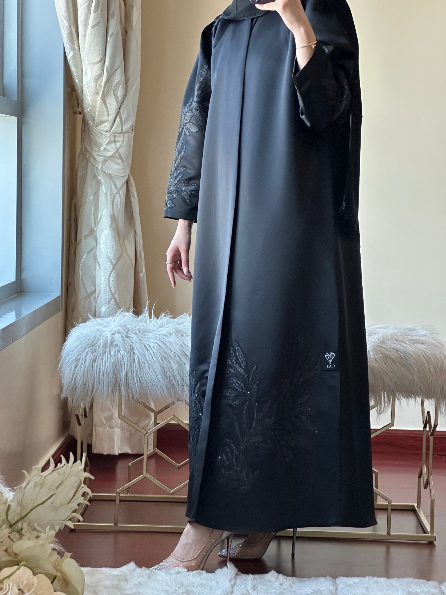 C - Black - Work - Abaya - Set - 142