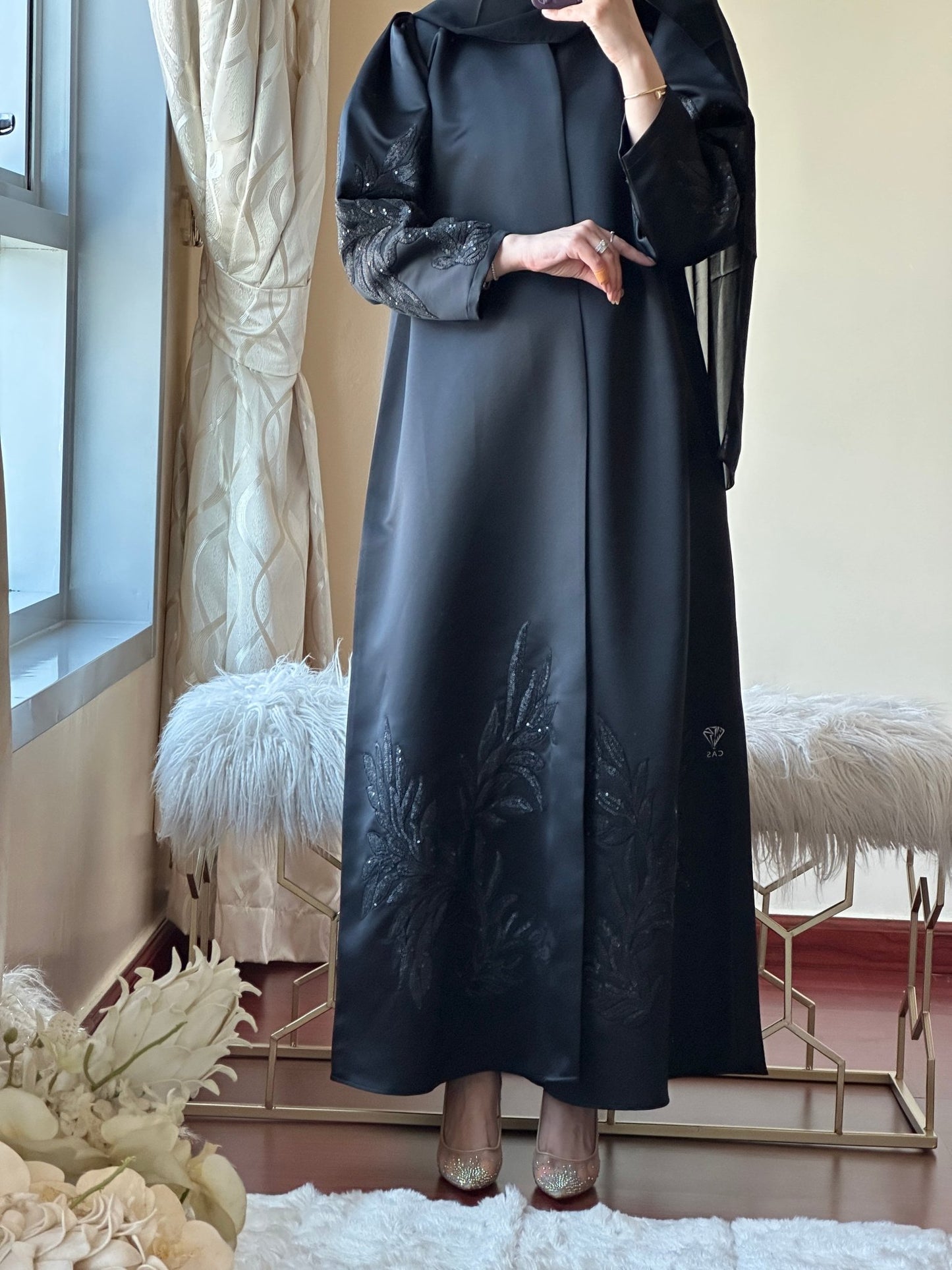 C - Black - Work - Abaya - Set - 142