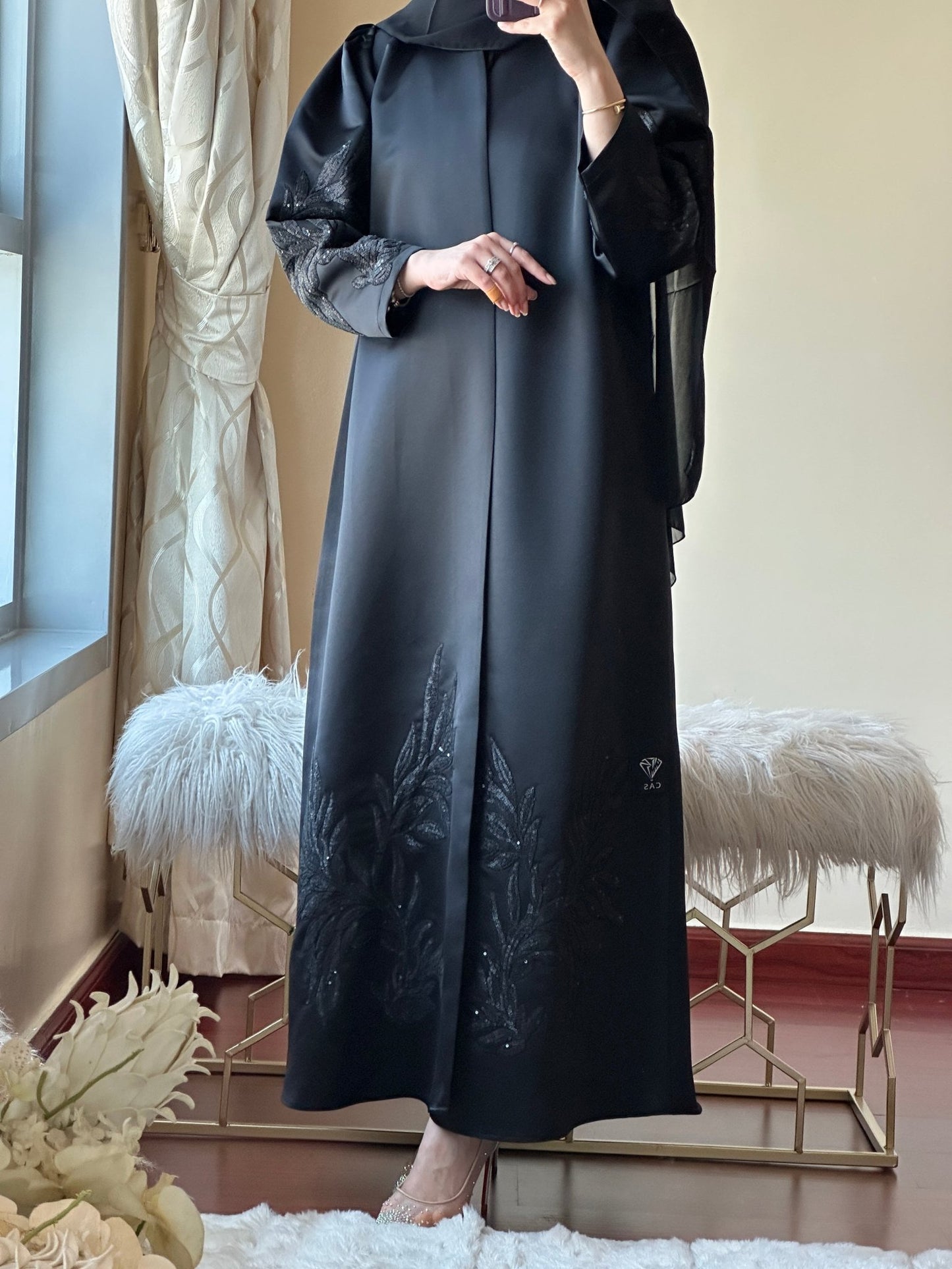 C - Black - Work - Abaya - Set - 142