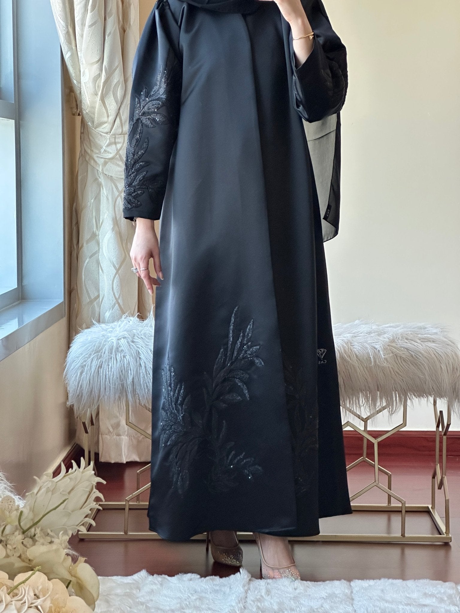 C - Black - Work - Abaya - Set - 142