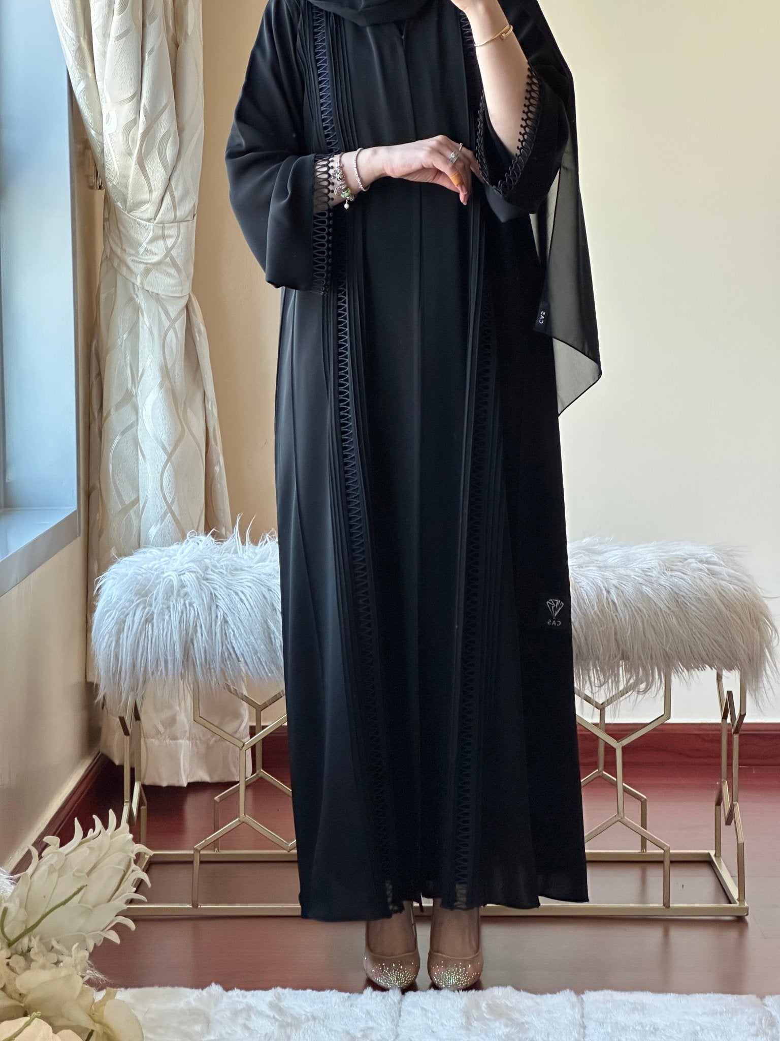 C - Black - Work - Abaya - Set - 145