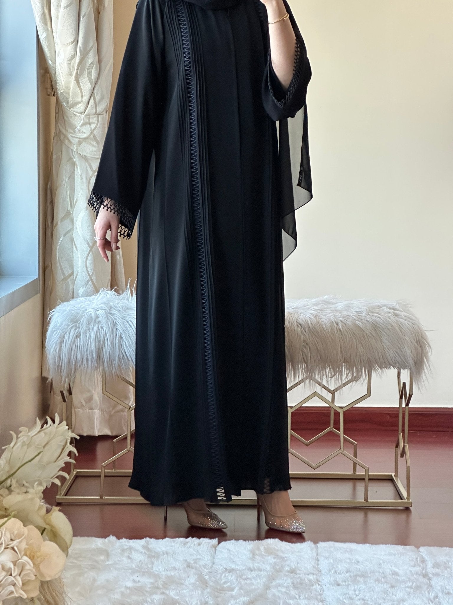 C - Black - Work - Abaya - Set - 145