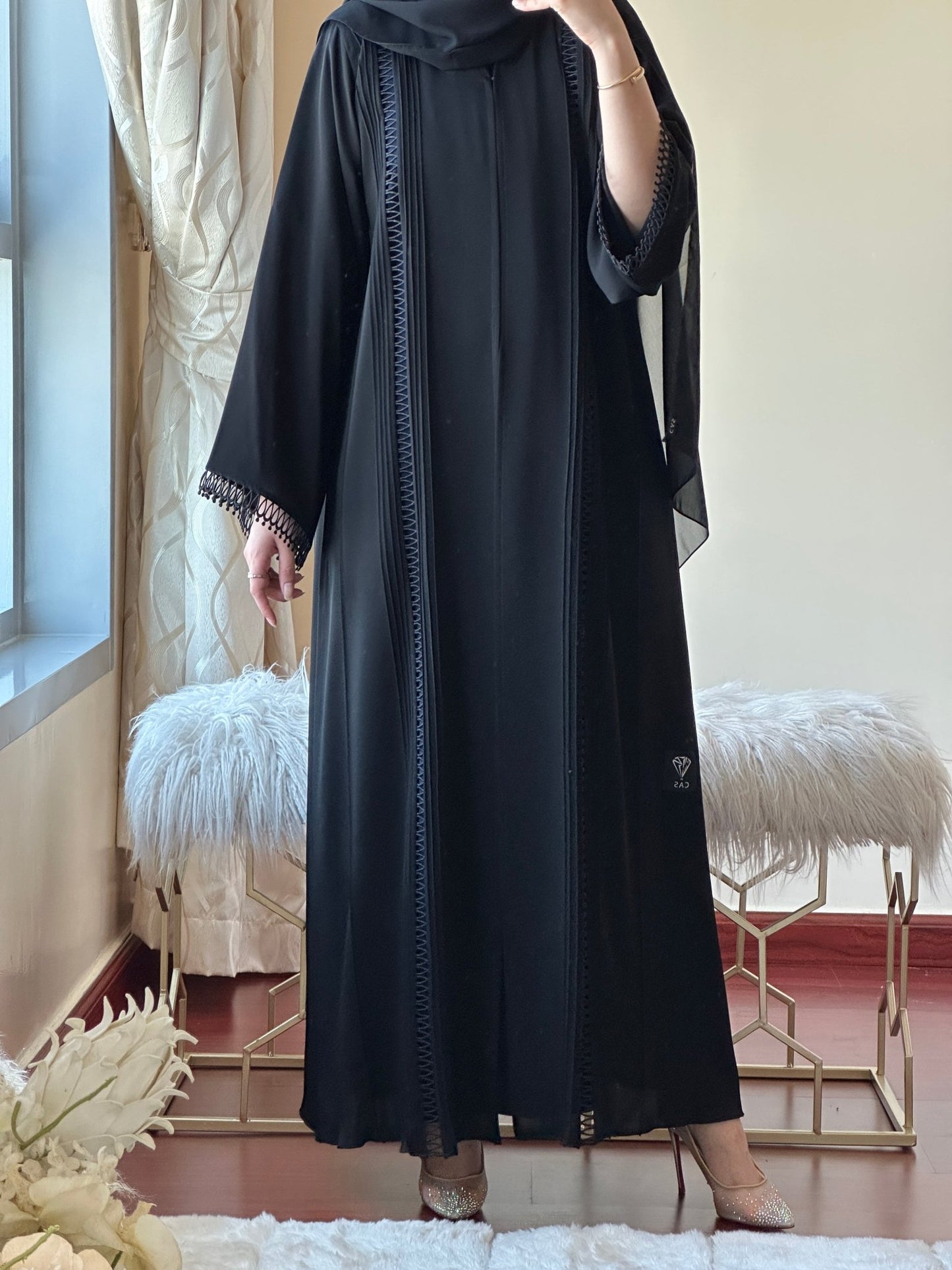 C - Black - Work - Abaya - Set - 145