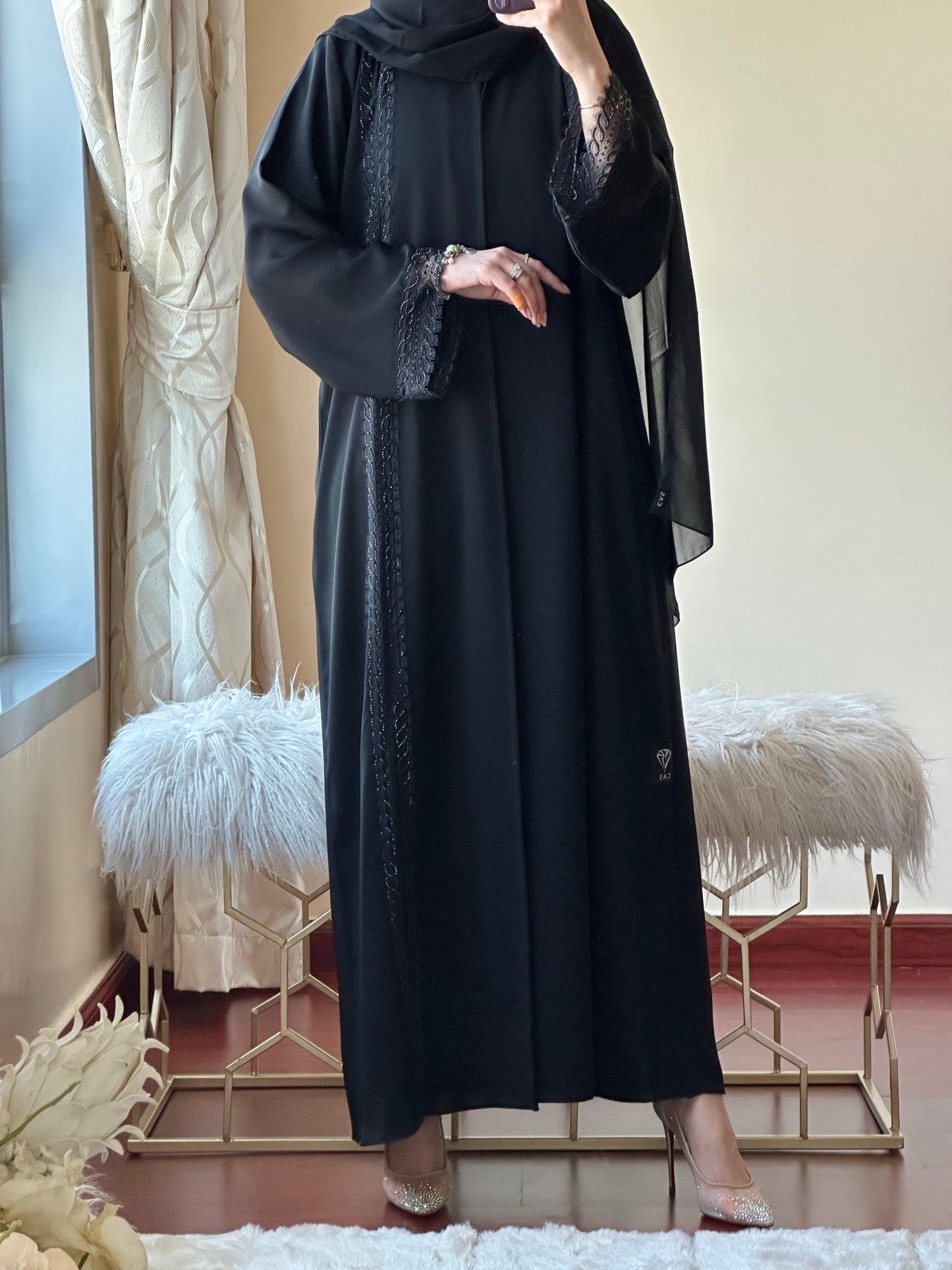 C - Black - Work - Abaya - Set - 146