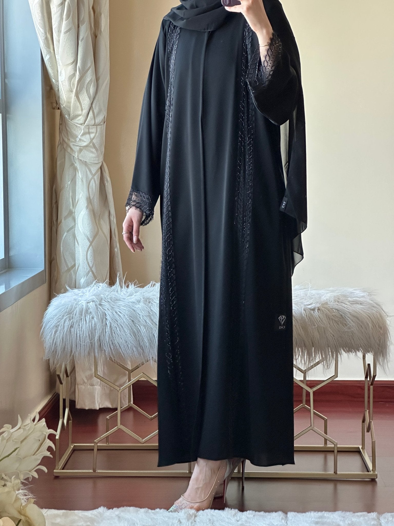 C - Black - Work - Abaya - Set - 146