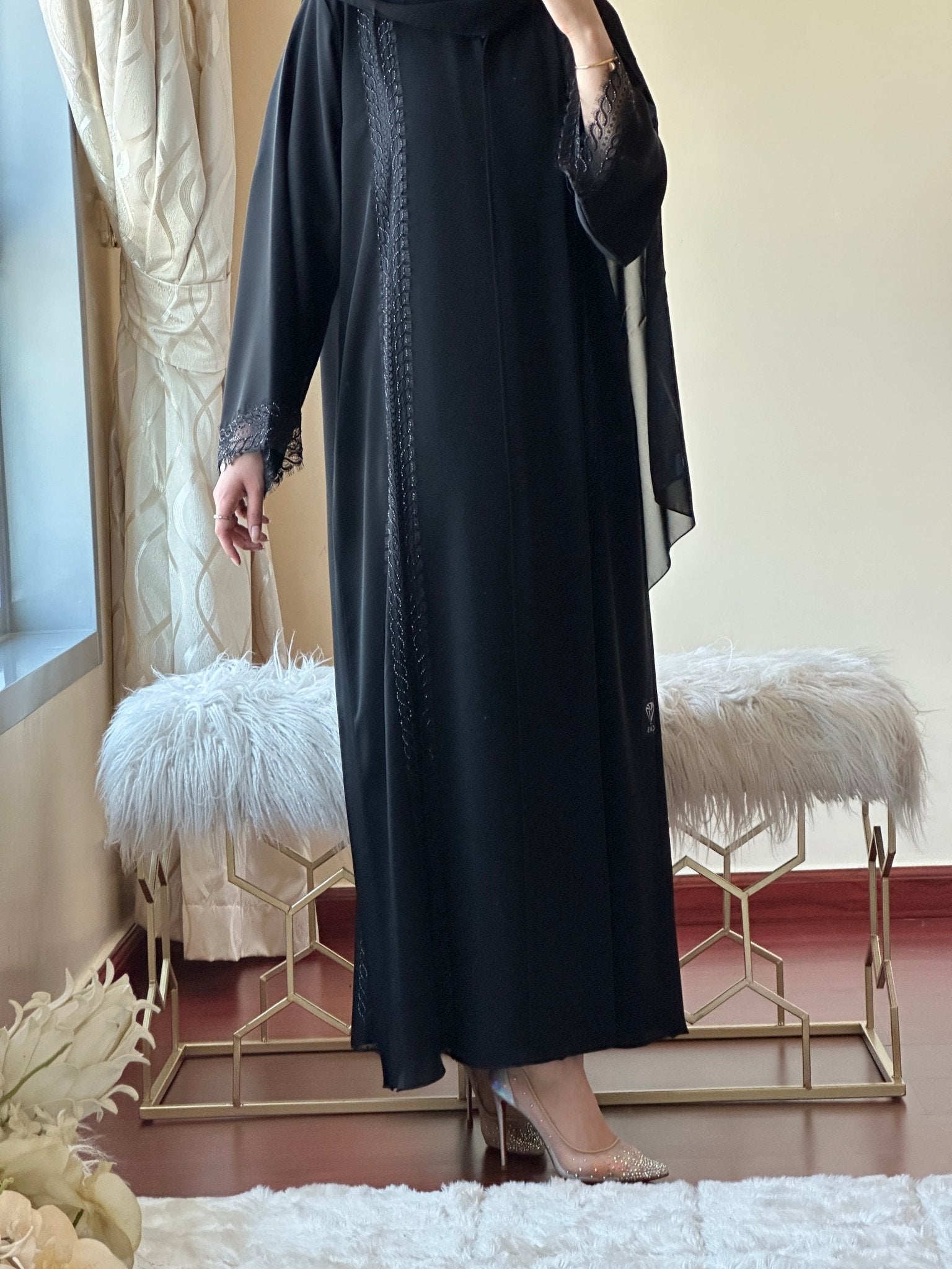 C - Black - Work - Abaya - Set - 146