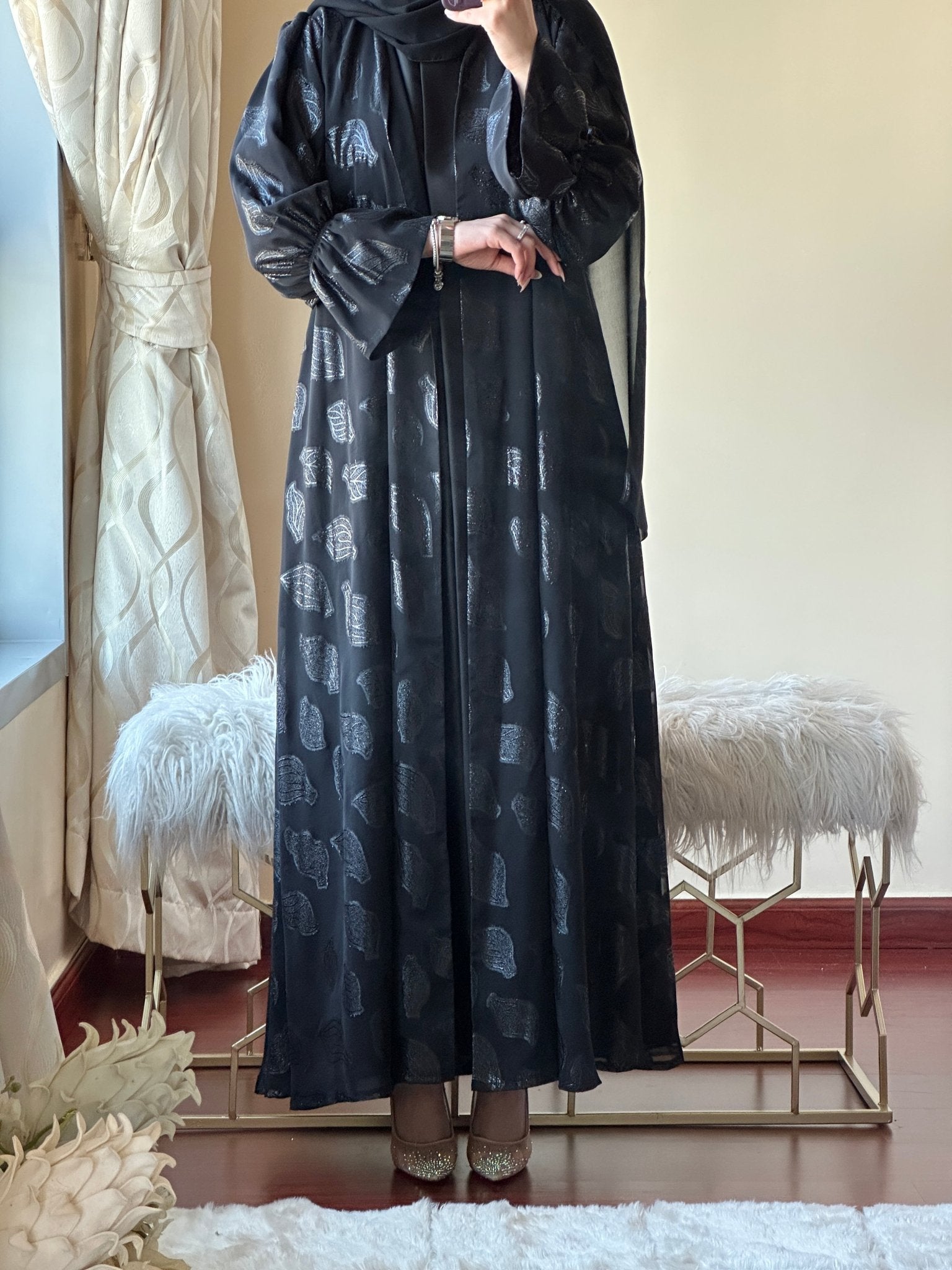 C - Black - Work - Abaya - Set - 147