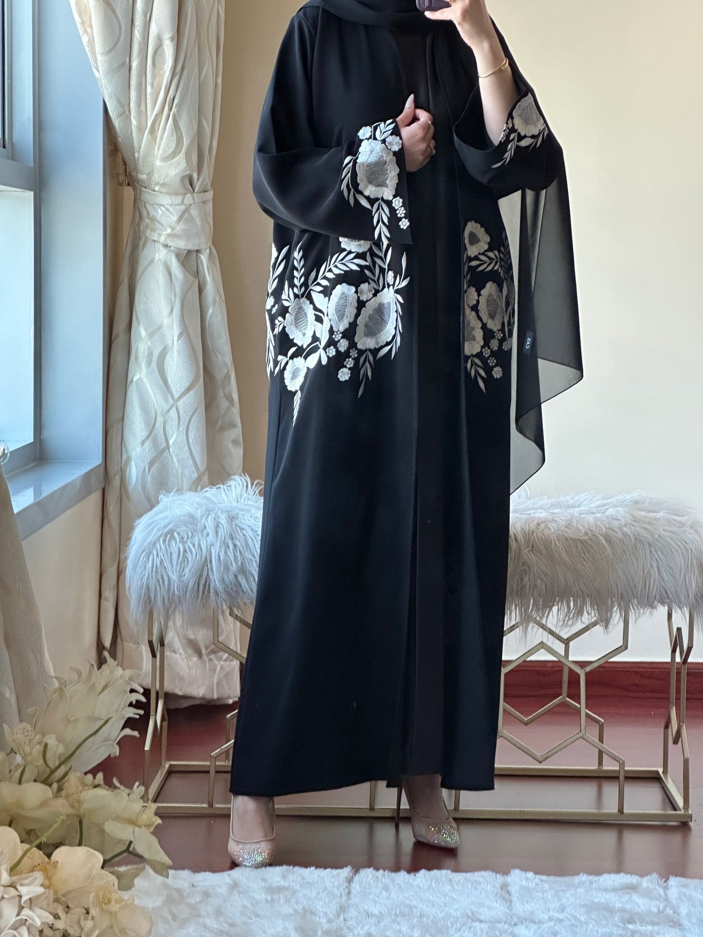 C - Black - Work - Abaya - Set - 149