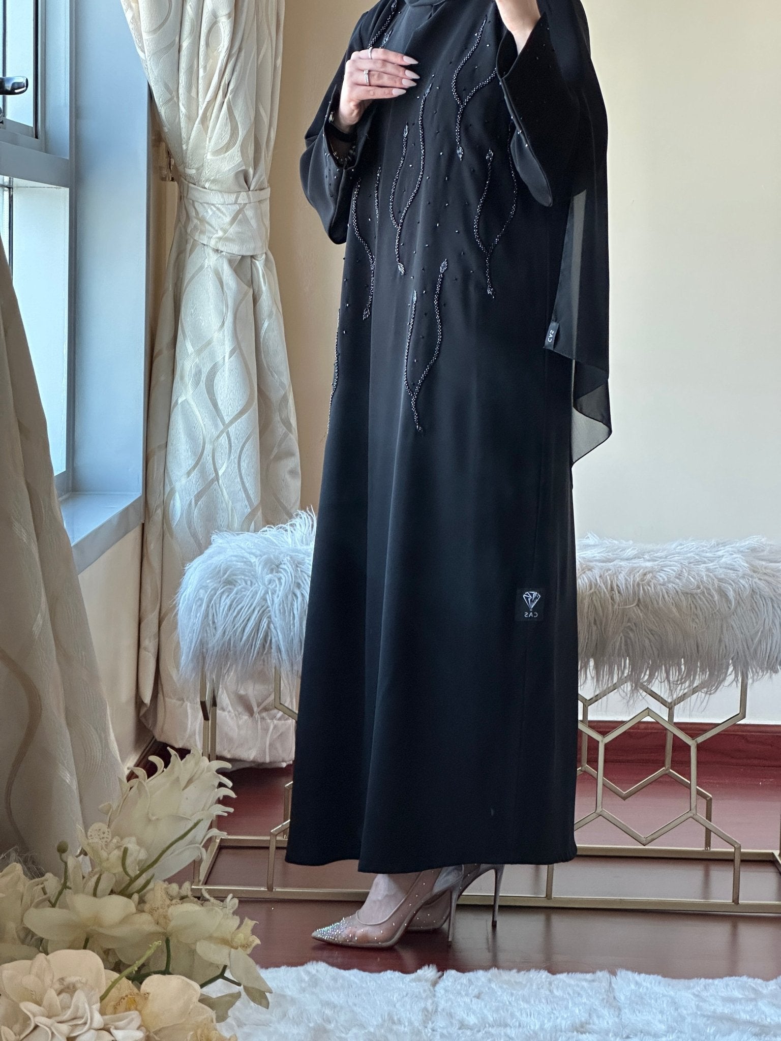 C - Black - Work - Abaya - Set - 150