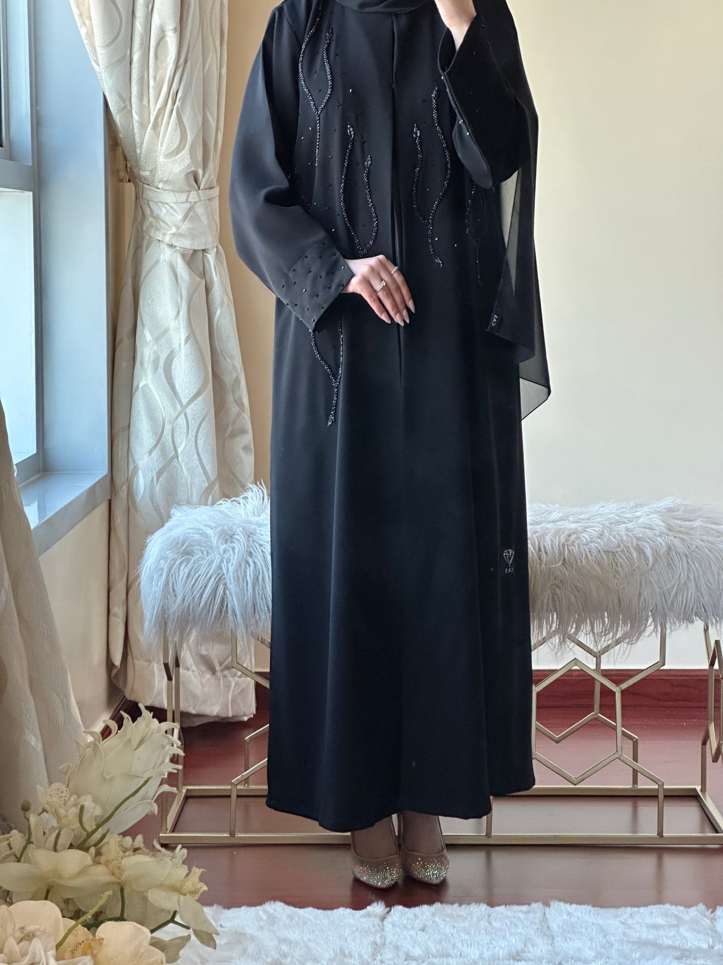 C - Black - Work - Abaya - Set - 150