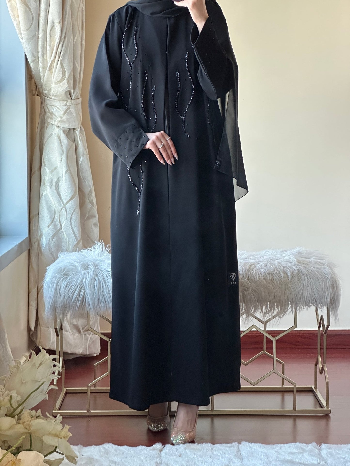 C - Black - Work - Abaya - Set - 150