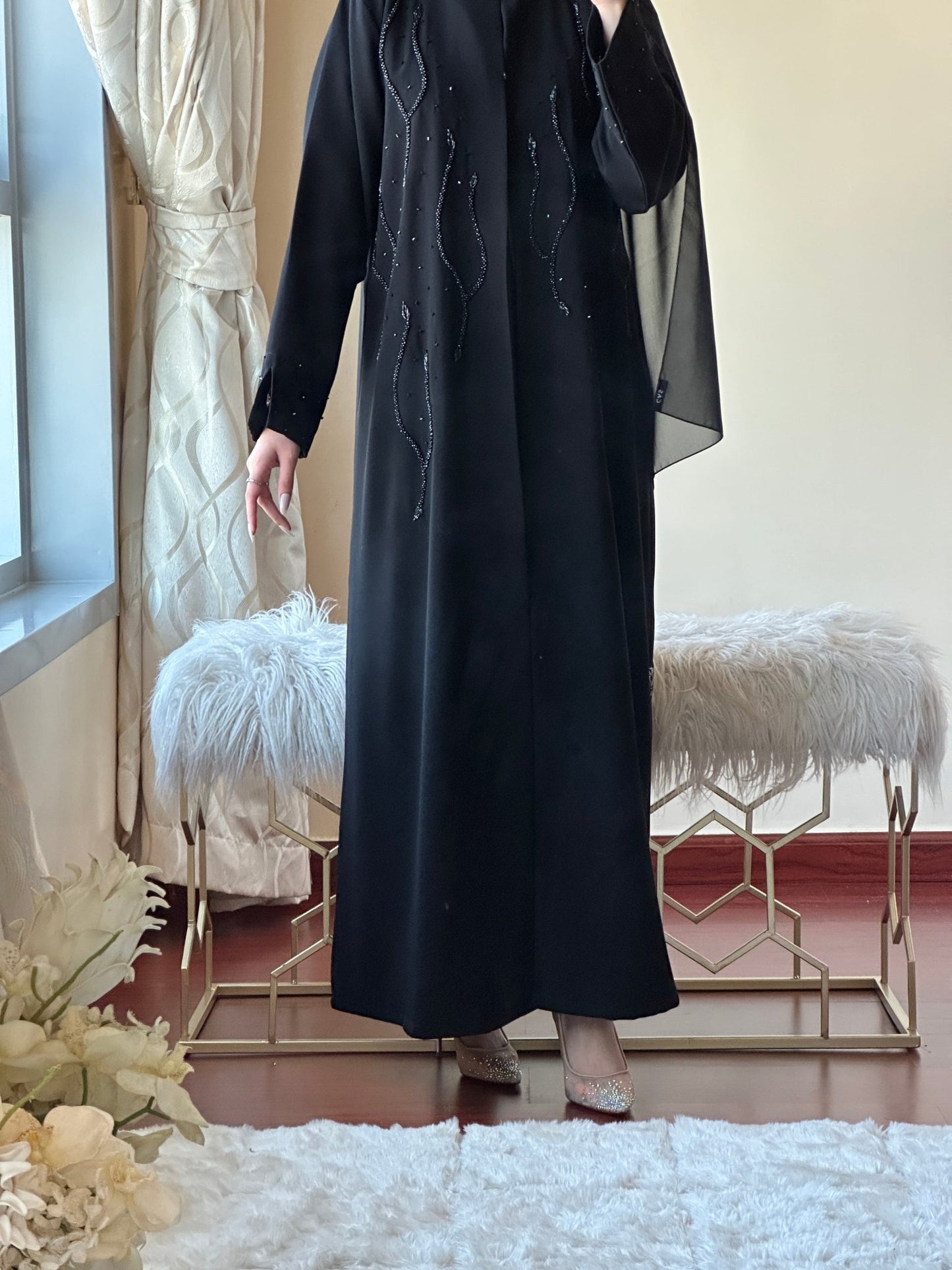 C - Black - Work - Abaya - Set - 150