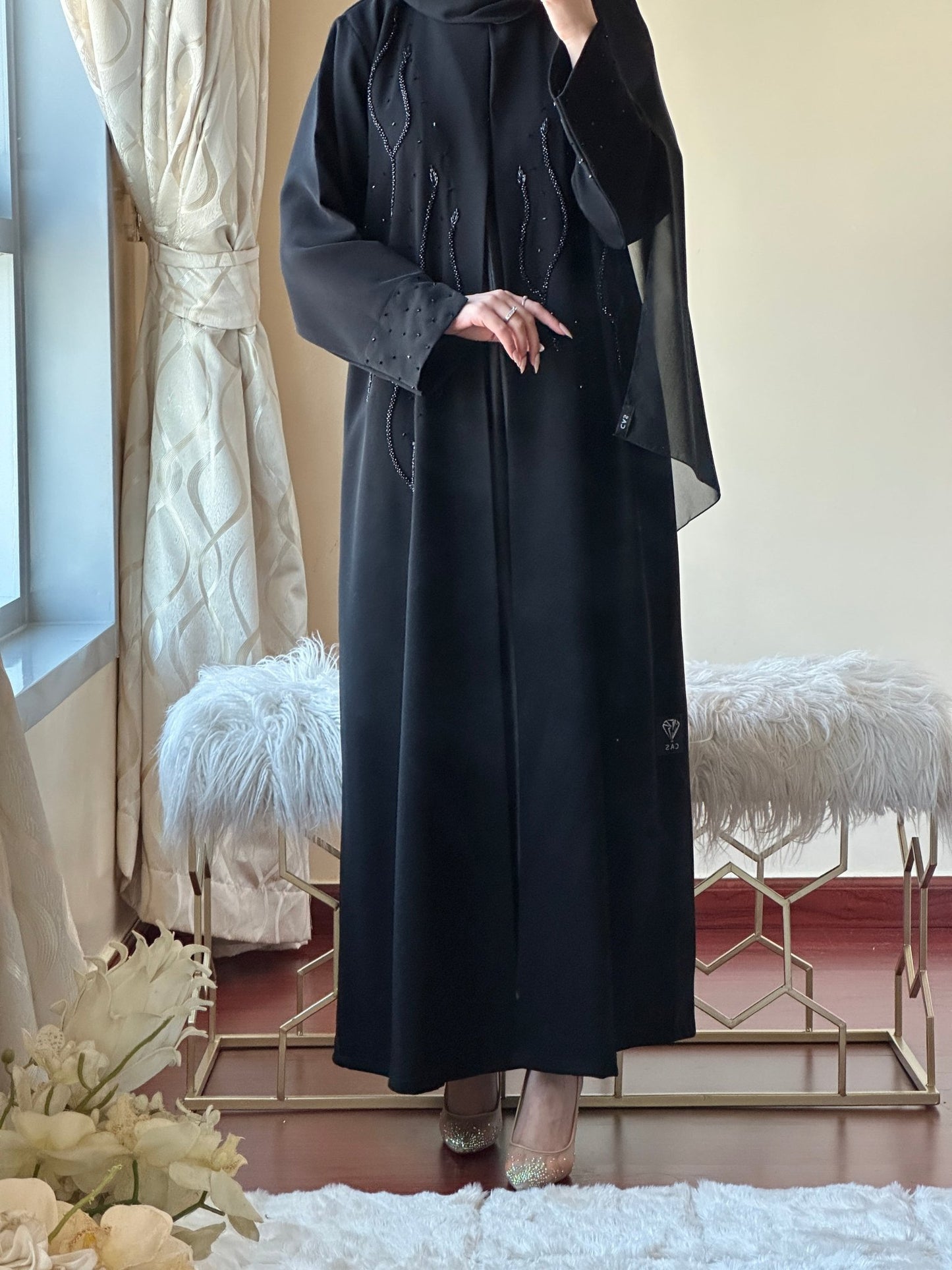 C - Black - Work - Abaya - Set - 150