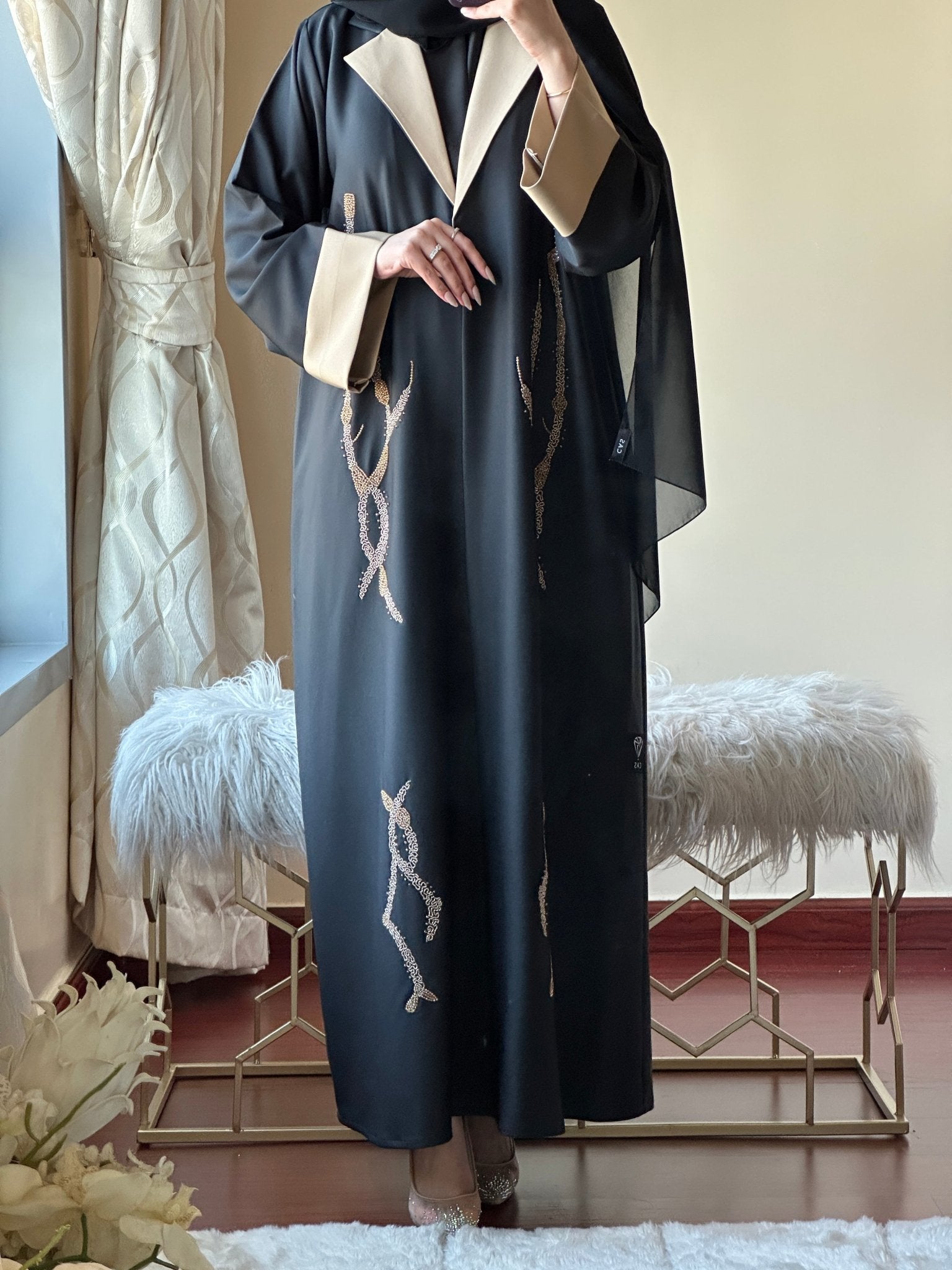 C - Black - Work - Abaya - Set - 151