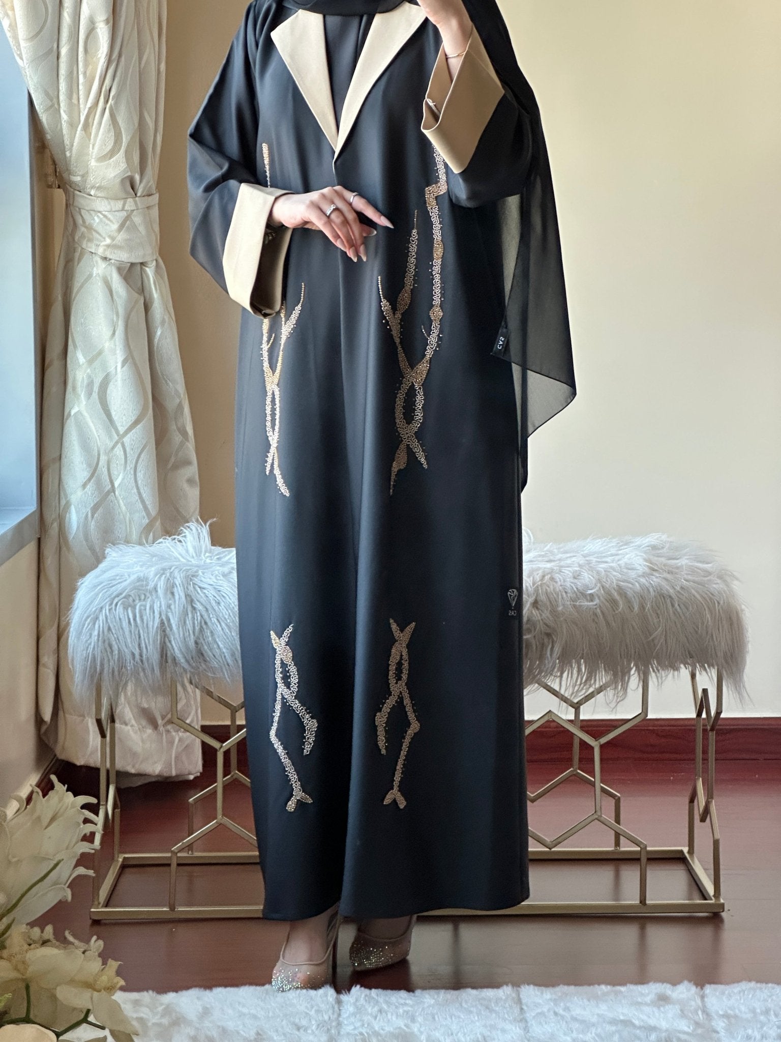 C - Black - Work - Abaya - Set - 151