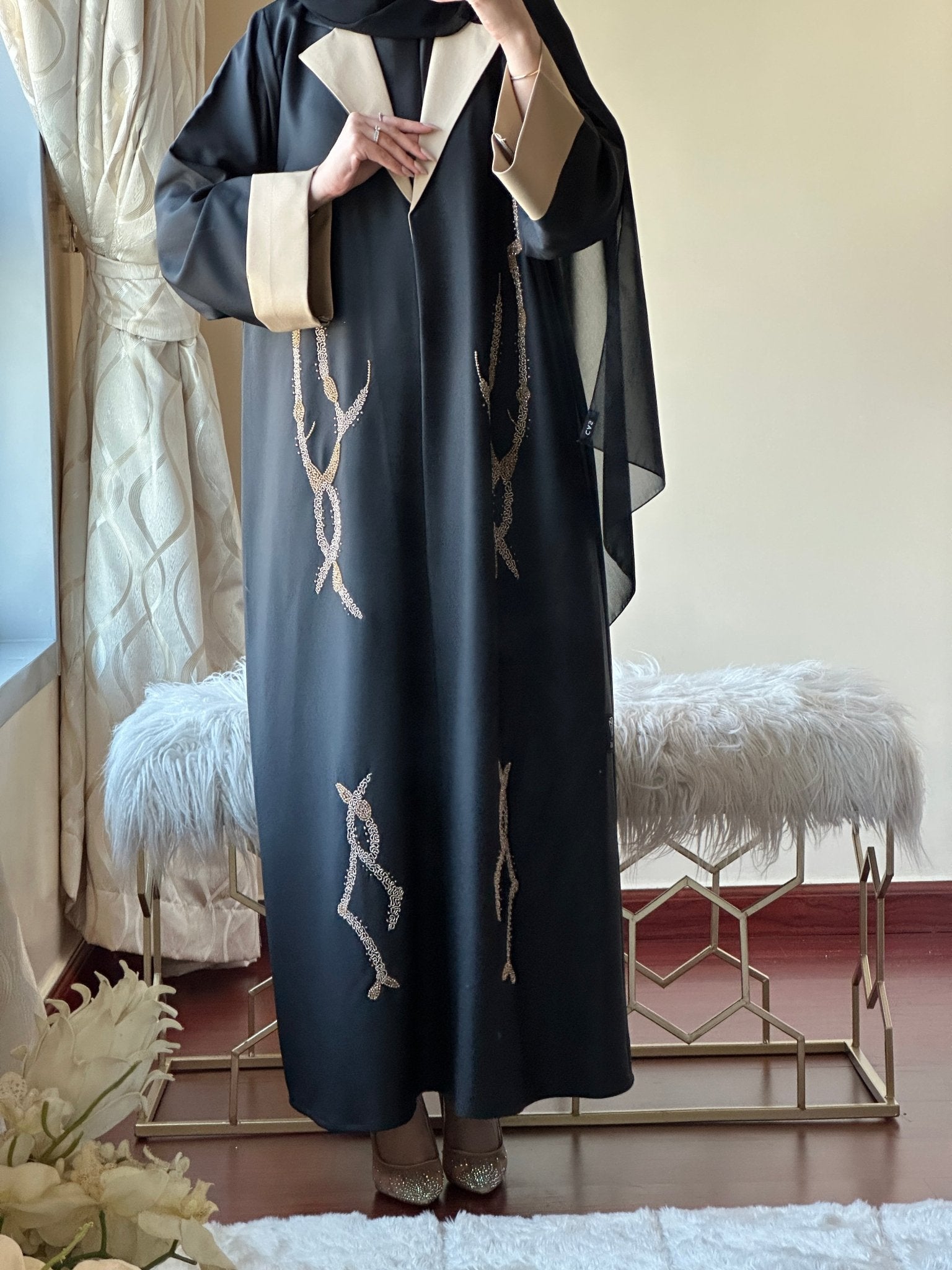 C - Black - Work - Abaya - Set - 151