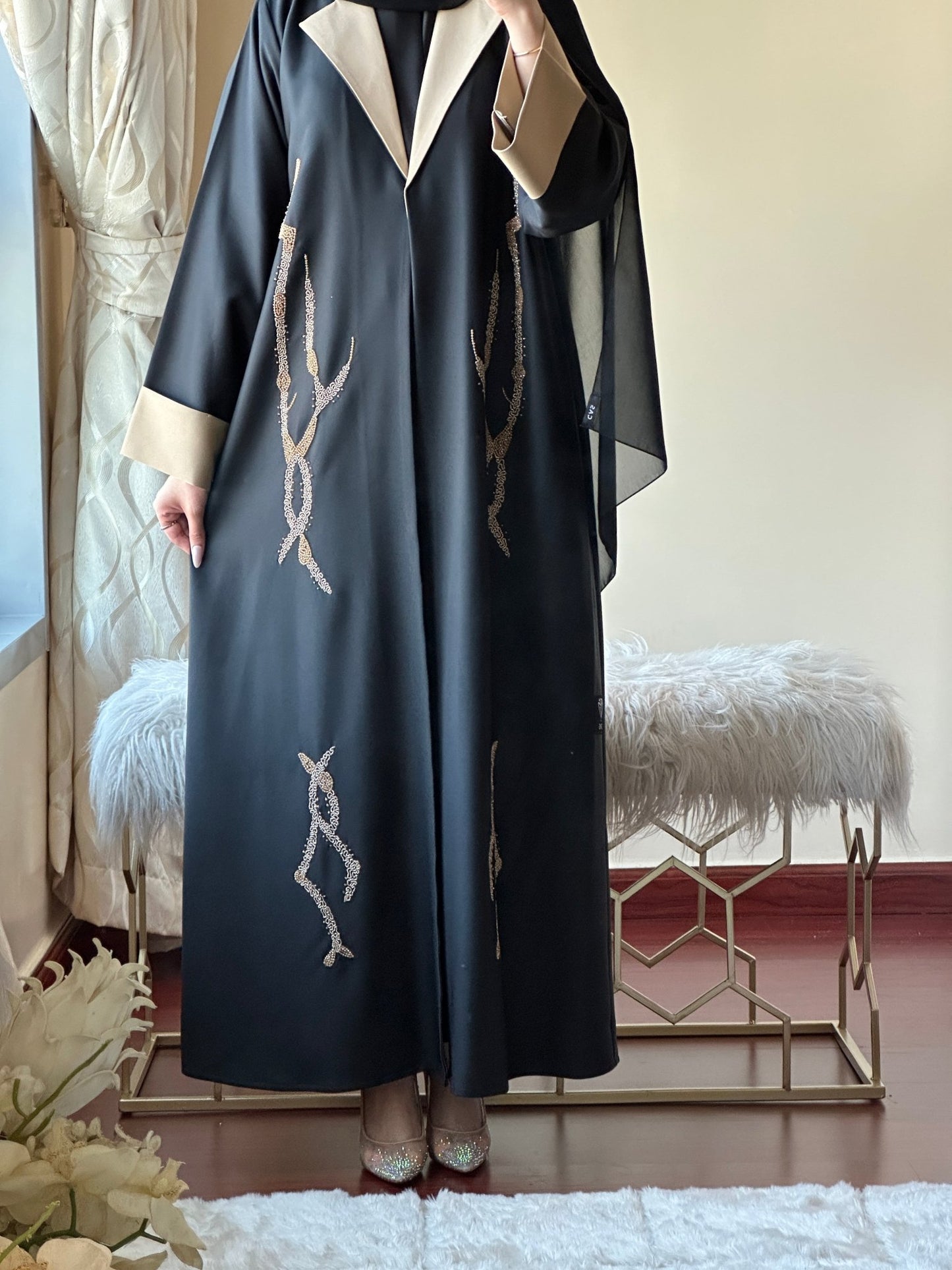 C - Black - Work - Abaya - Set - 151