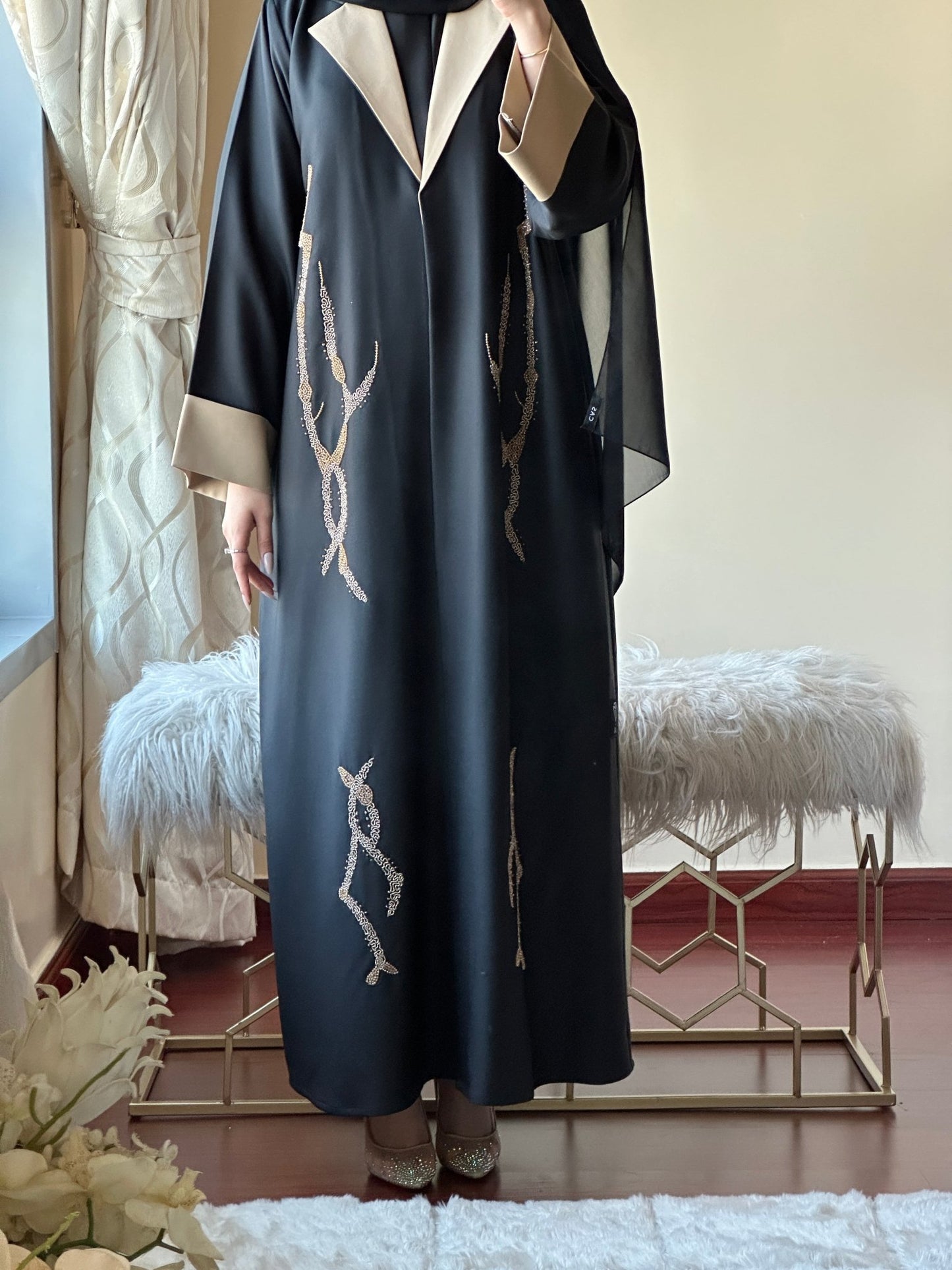 C - Black - Work - Abaya - Set - 151