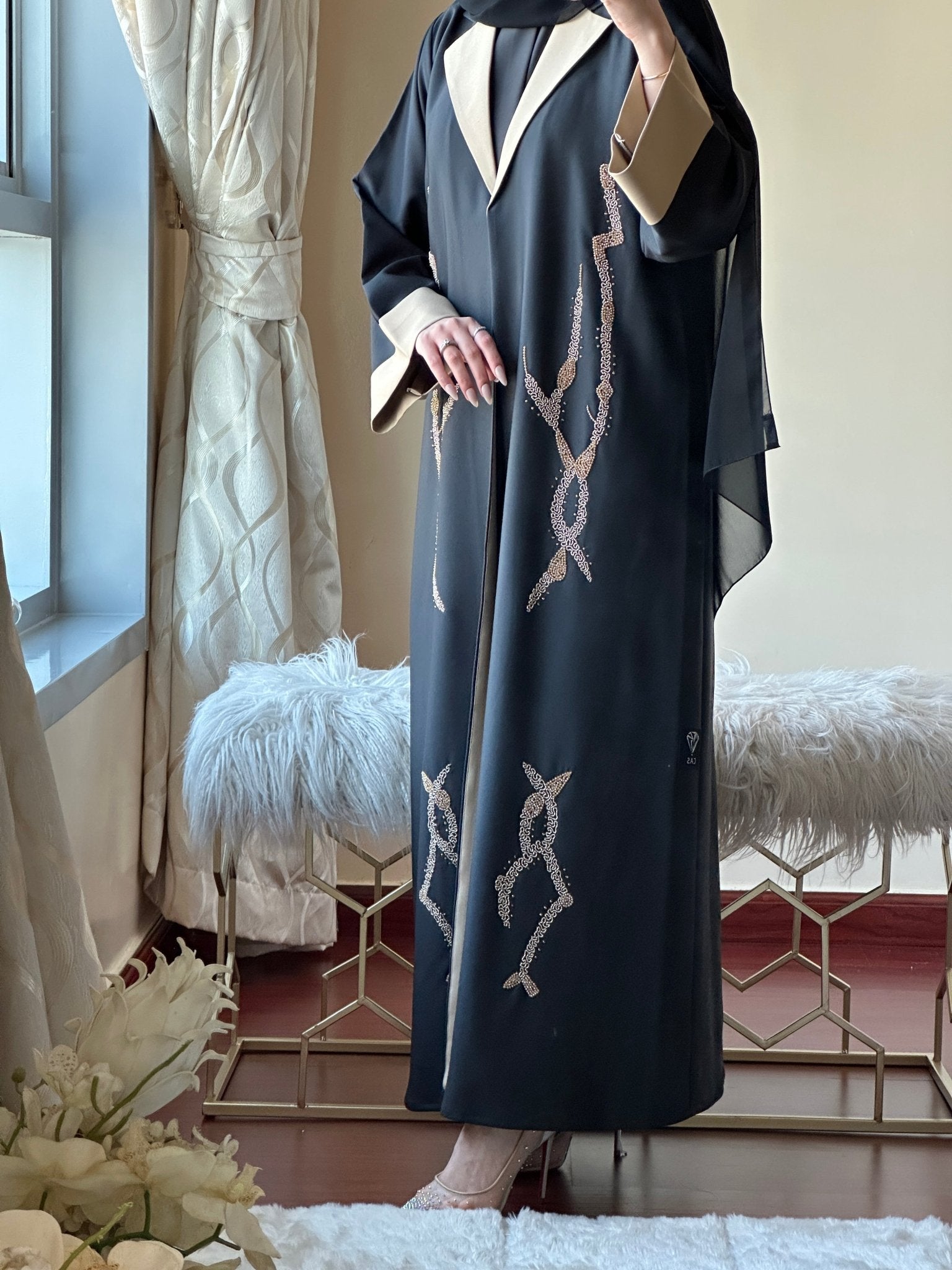 C - Black - Work - Abaya - Set - 151