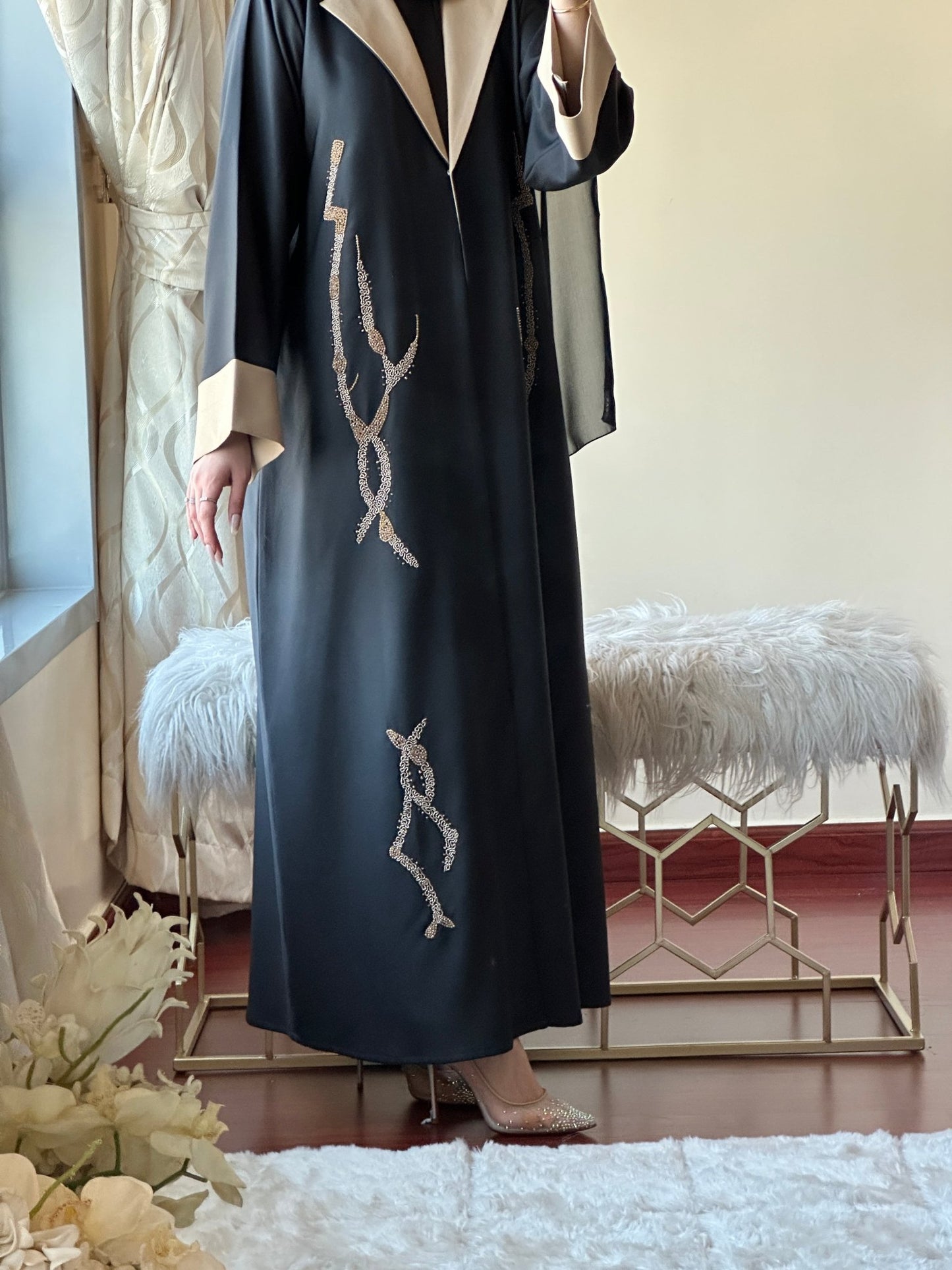 C - Black - Work - Abaya - Set - 151