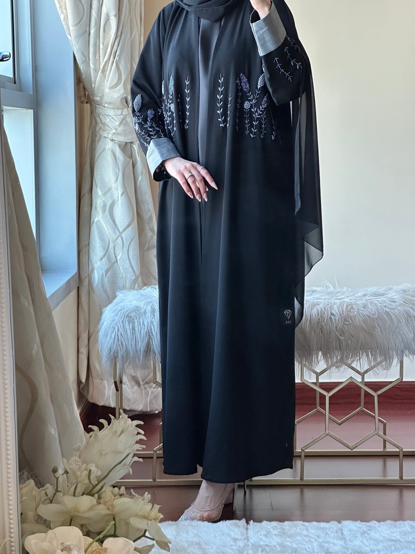 C - Black - Work - Abaya - Set - 152