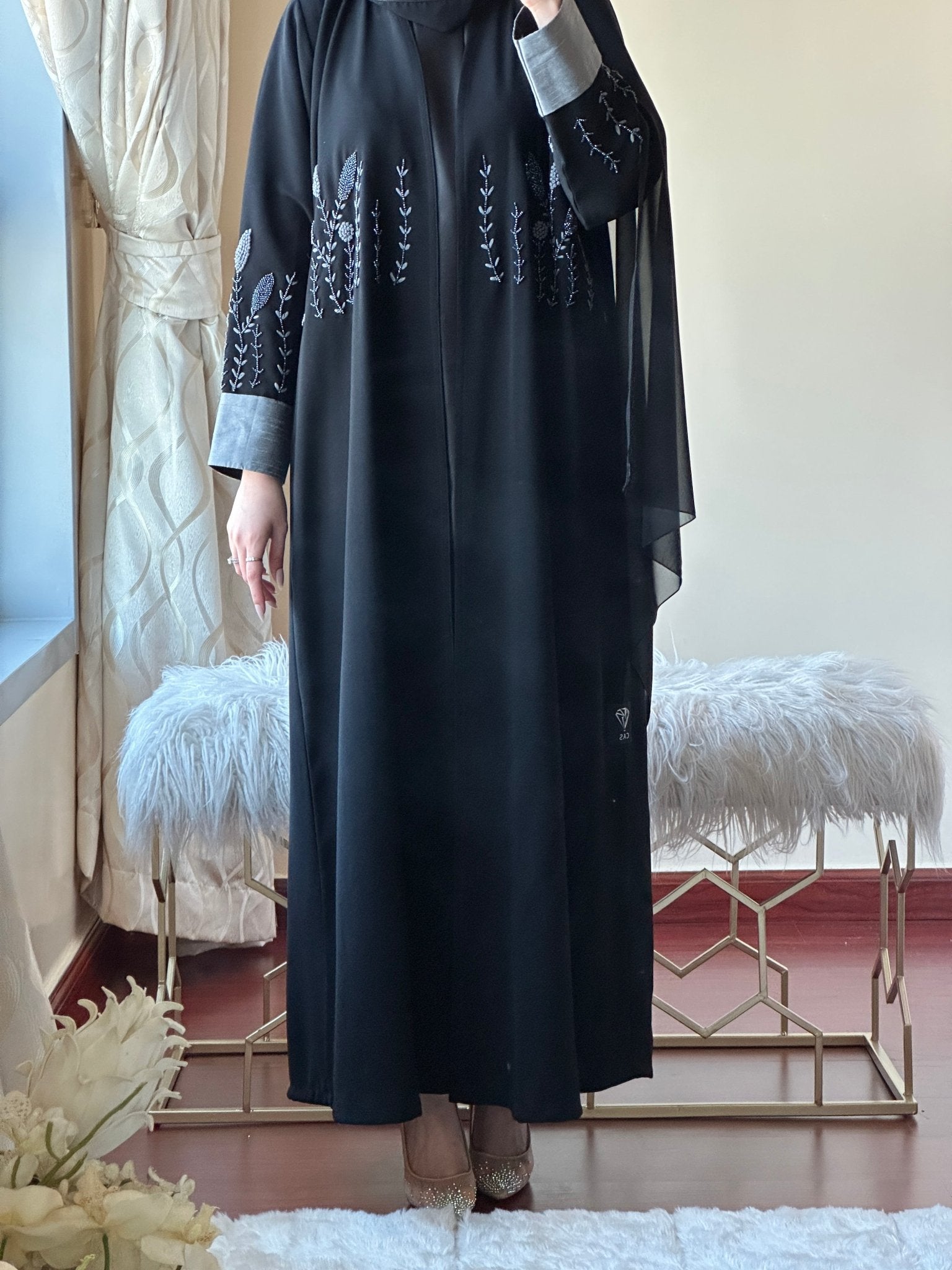 C - Black - Work - Abaya - Set - 152