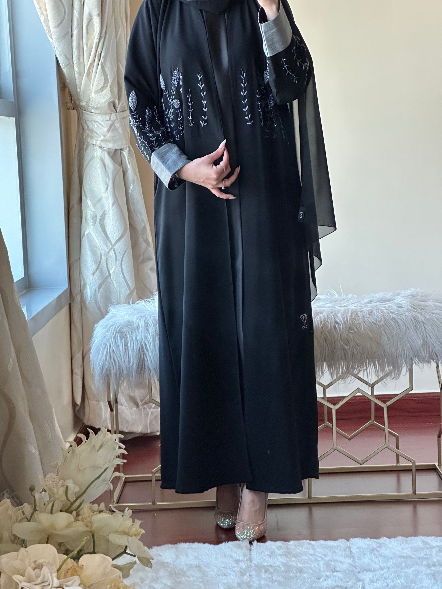 C - Black - Work - Abaya - Set - 152