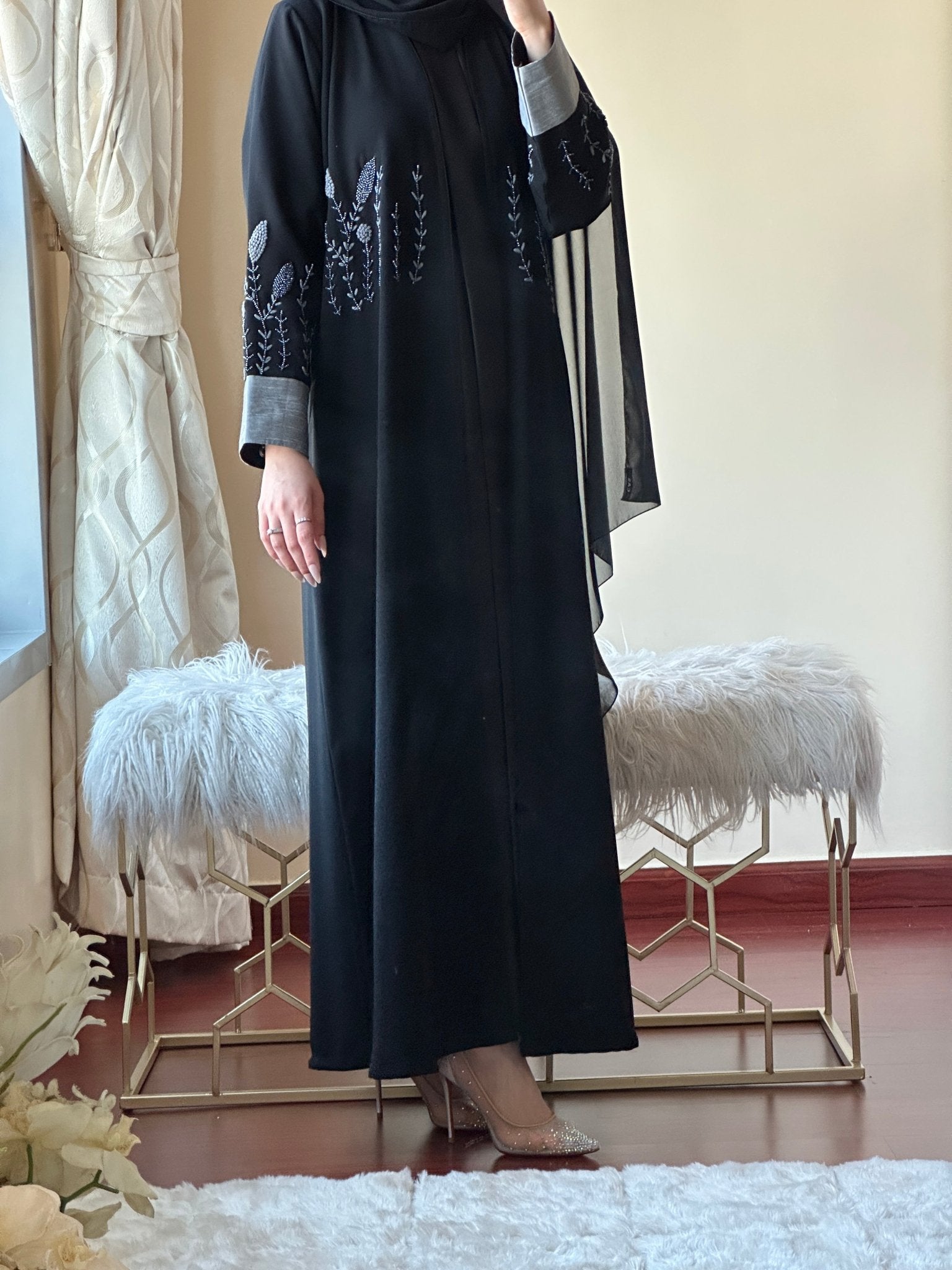 C - Black - Work - Abaya - Set - 152