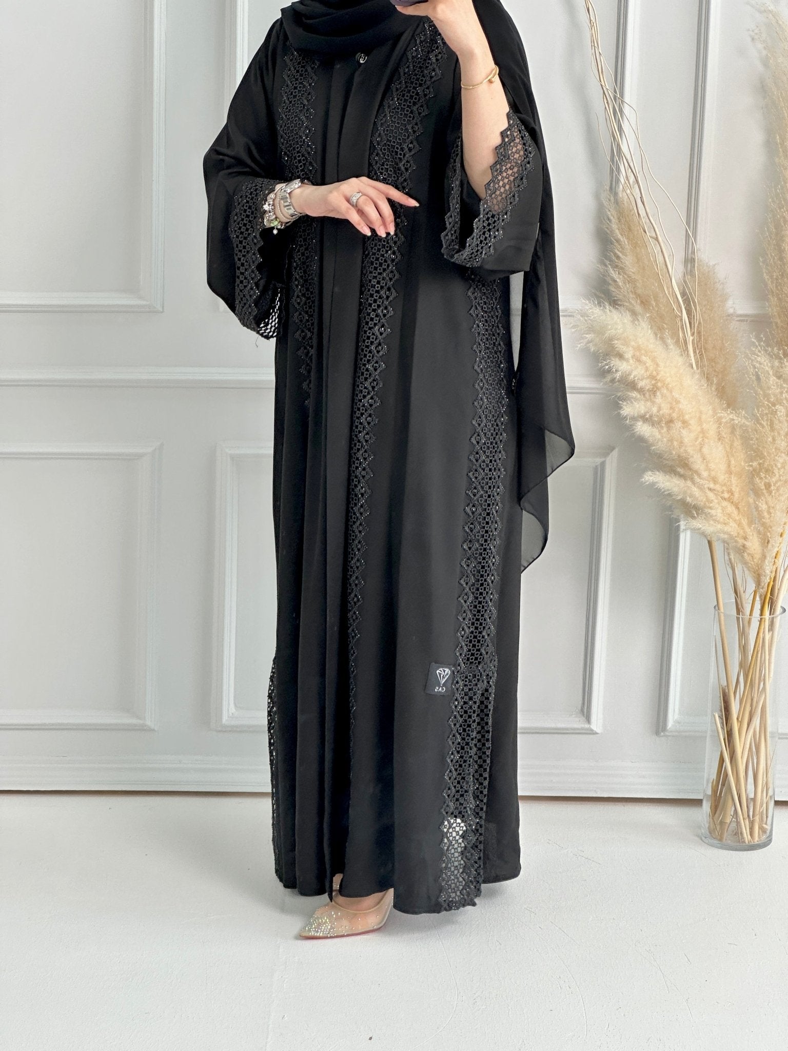 C - Black - Work - Abaya - Set - 153