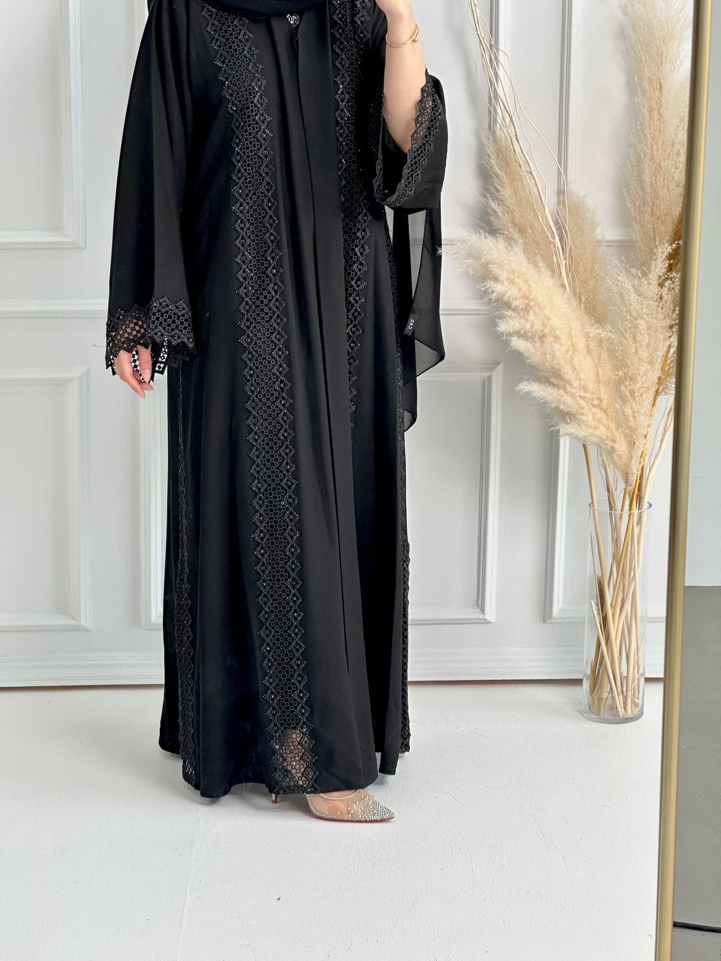 C - Black - Work - Abaya - Set - 153